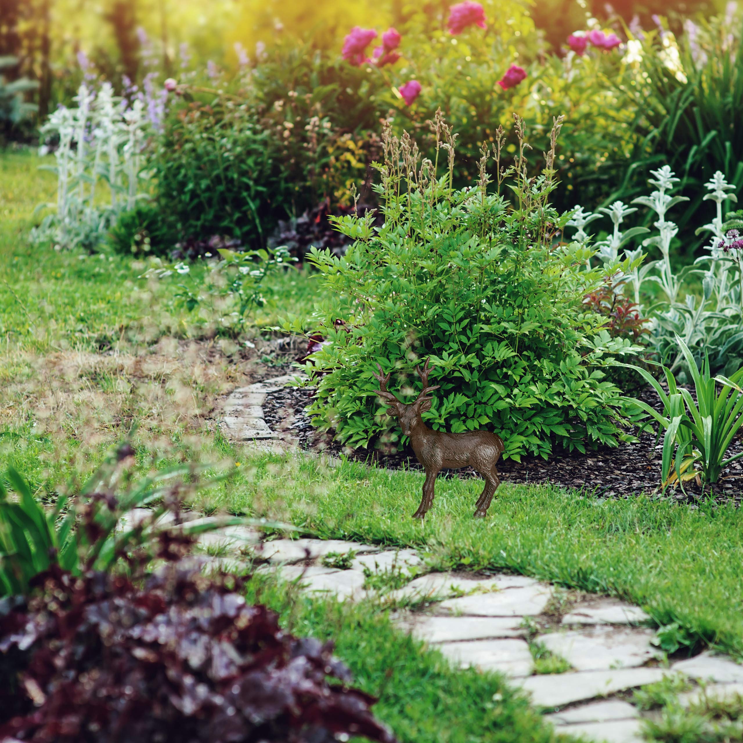 relaxdays-hirsch-figur-gusseisen-garten-deko-stehend-braun-22-cm image 3