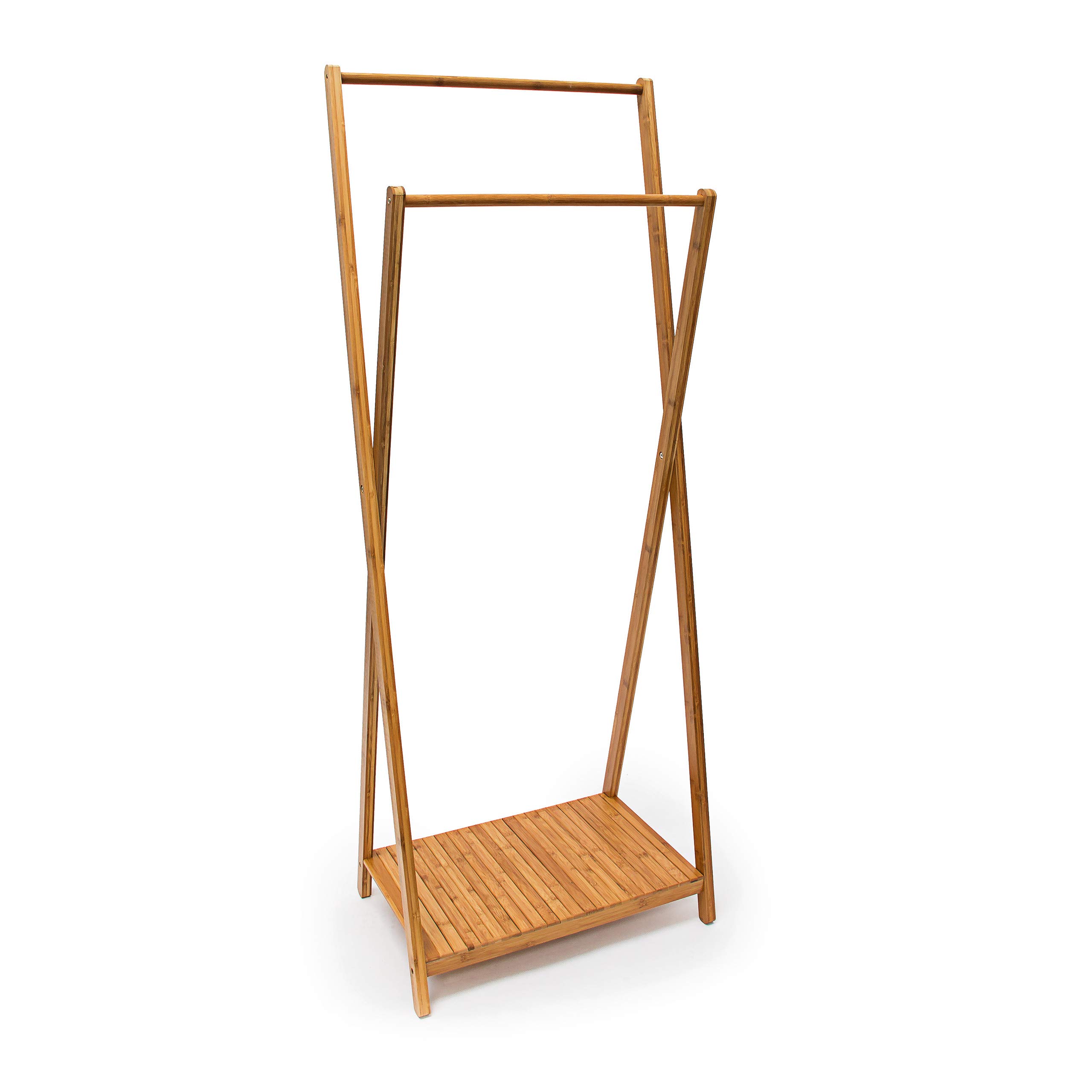 relaxdays-kleiderst-nder-bambus-156-x-56-5-x-40-cm-mit-ablage-natur image 3