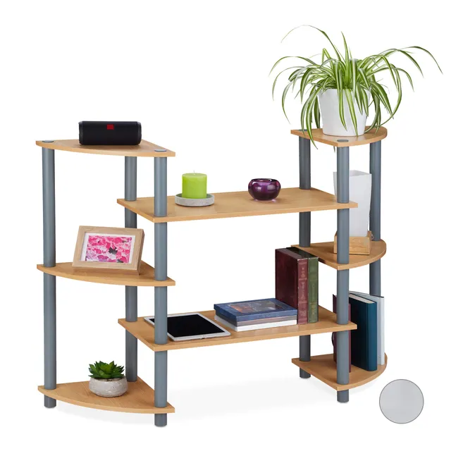 relaxdays-wohnzimmer-regal-8-ablagen-tv-regal-75-5-x-106-5-x-30-cm-braun image 1