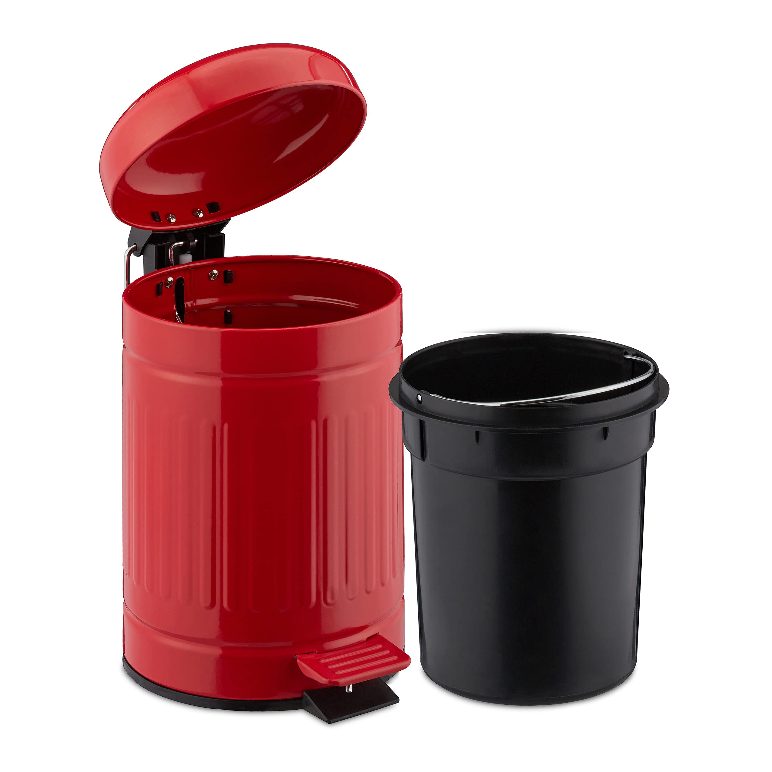 relaxdays-treteimer-3-liter-mit-absenkautomatik-metall-rot image 6