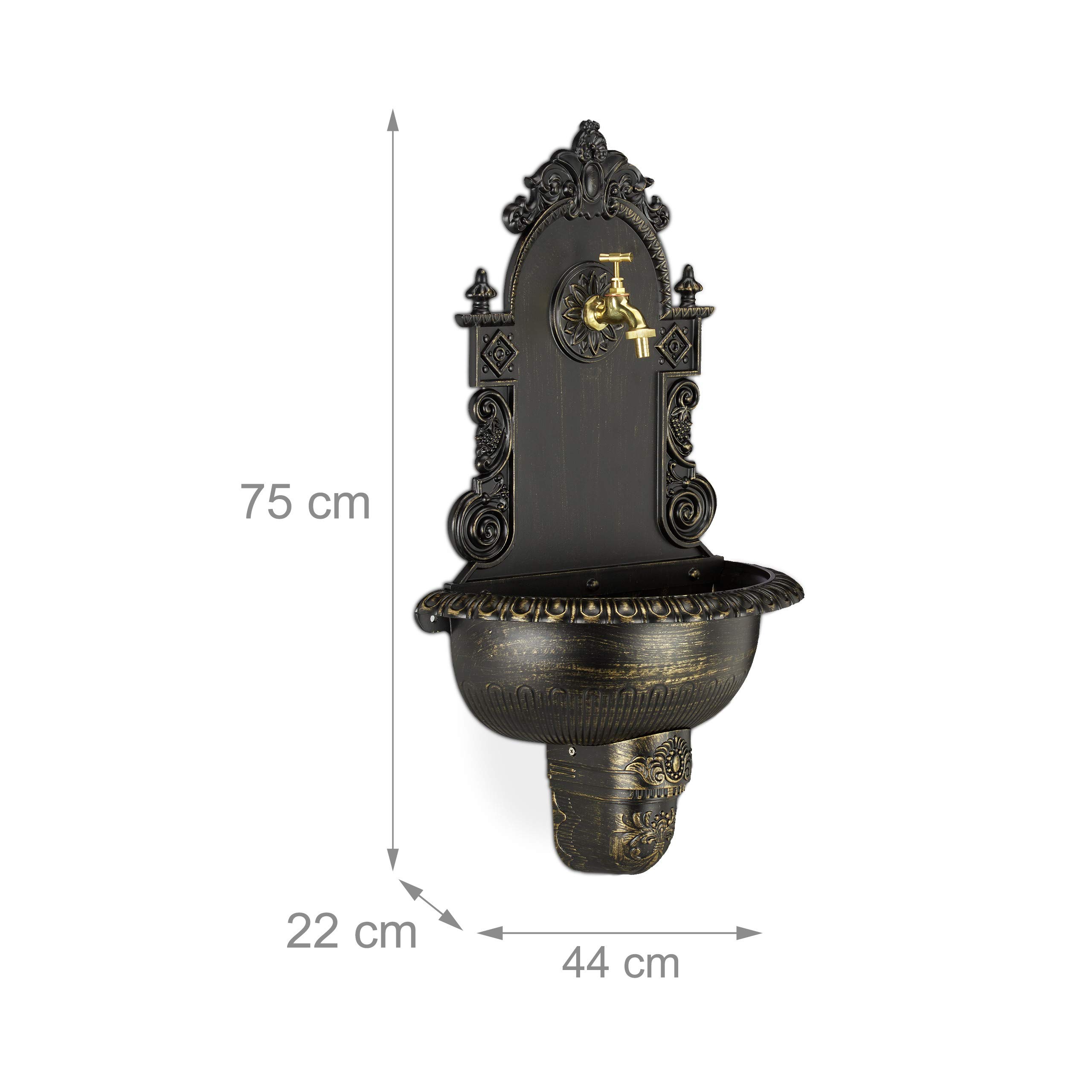 relaxdays-wandbrunnen-xl-antik-aluguss-schwarz-75-cm image 4