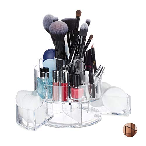 relaxdays-kosmetik-organizer-acryl-rund-9-f-cher-transparent image 8