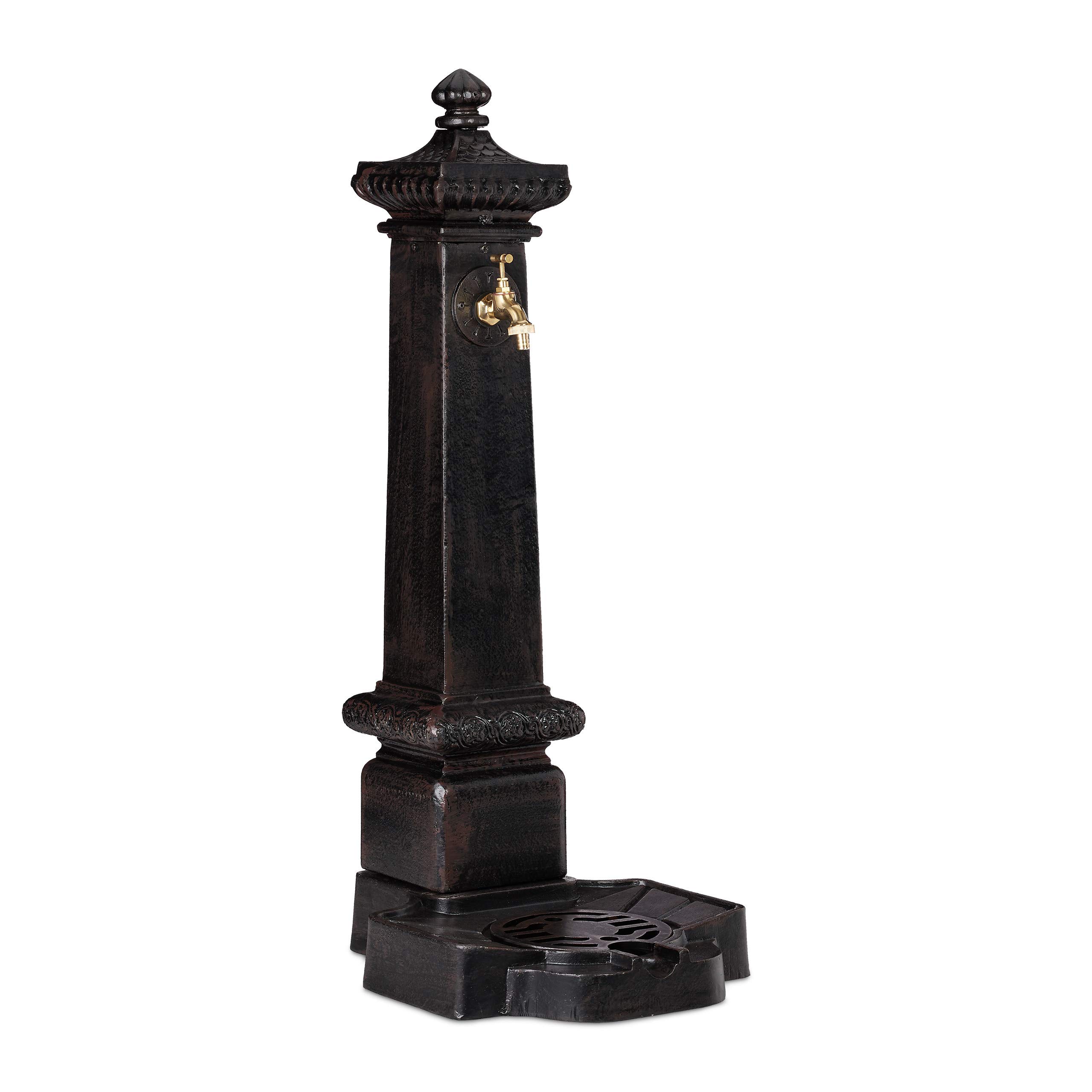 relaxdays-standbrunnen-xxl-antik-wassers-ule-mit-hahn-und-becken-100-x-38-x-47-c image 1