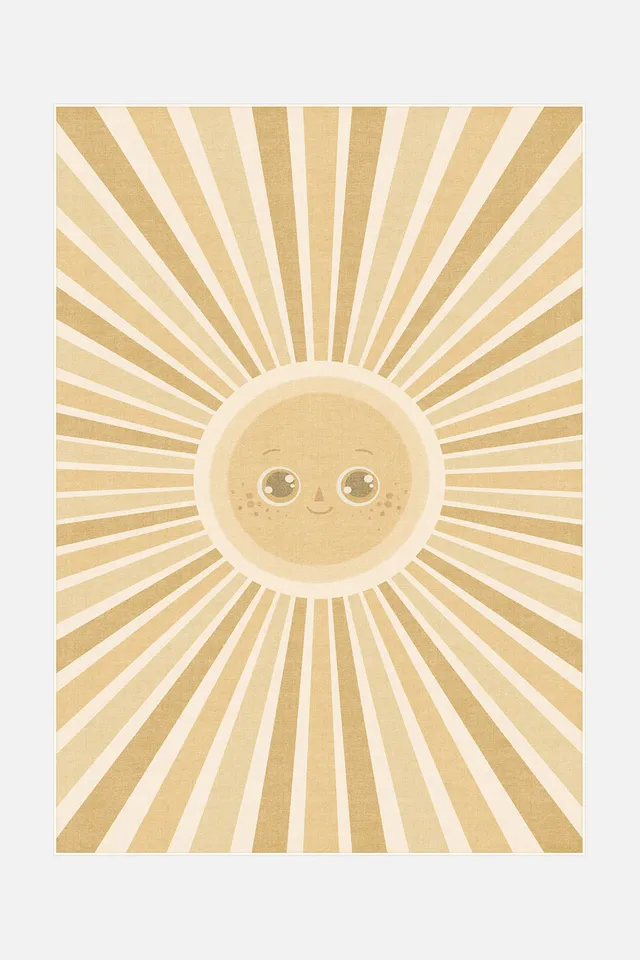 teppana-sonne-gelb-waschbarer-indoor-teppich image 1
