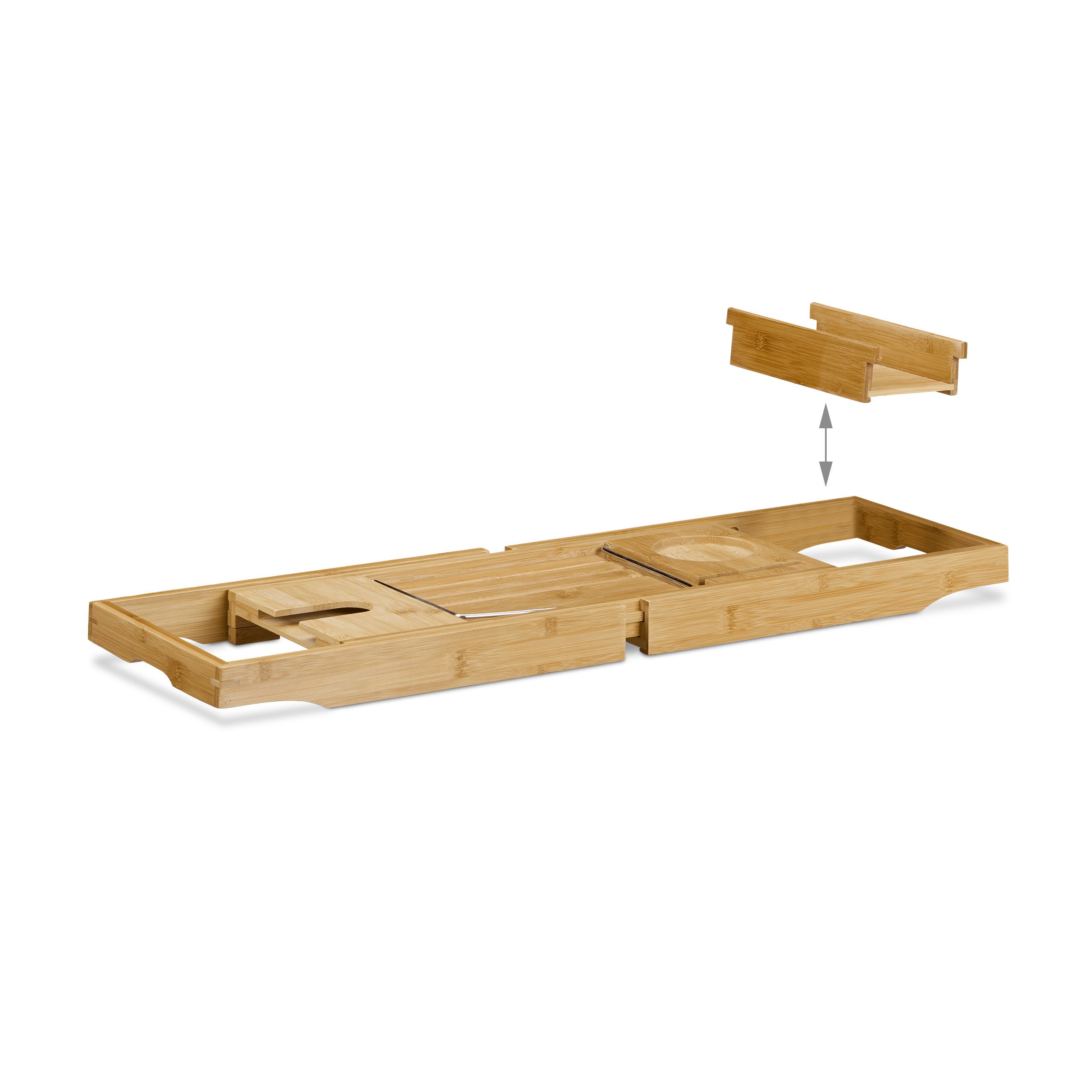 relaxdays-badewannenablage-bambus-ausziehbar-75-110-cm-natur image 3