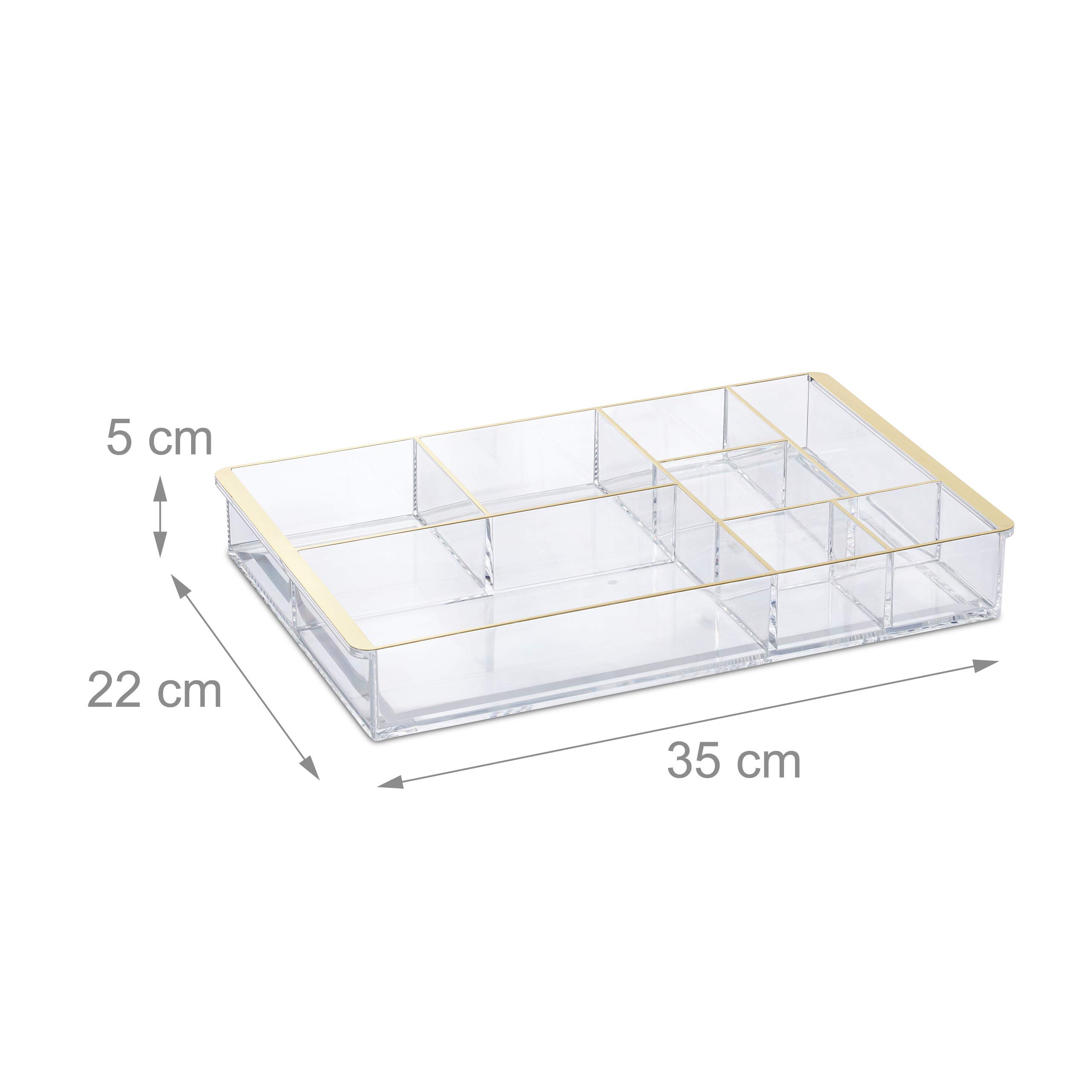 relaxdays-schubladen-organizer-transparent-gold-8-f-cher image 4