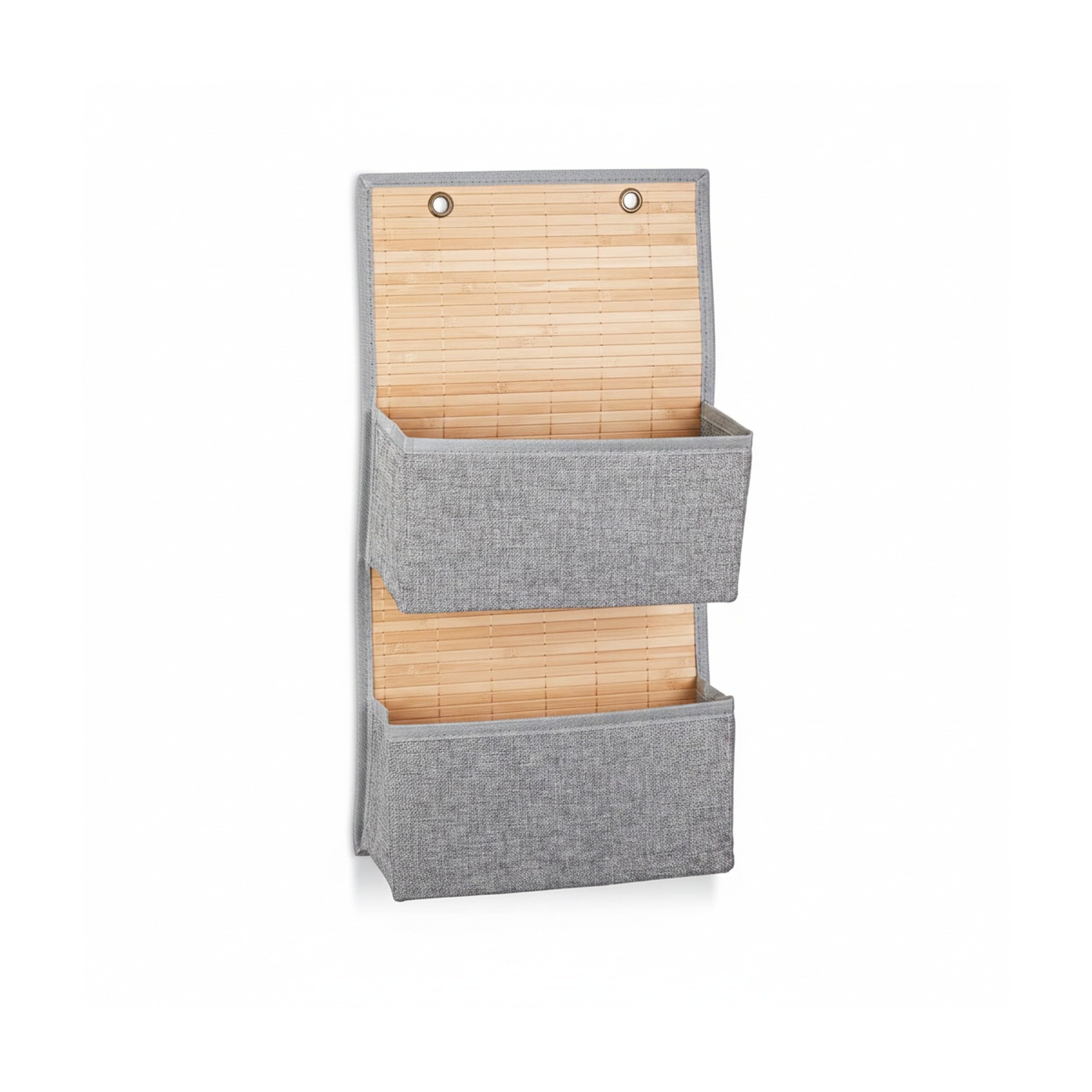 relaxdays-h-ngeaufbewahrung-t-rorganizer-2-f-cher-bambus-grau-62-cm image 8