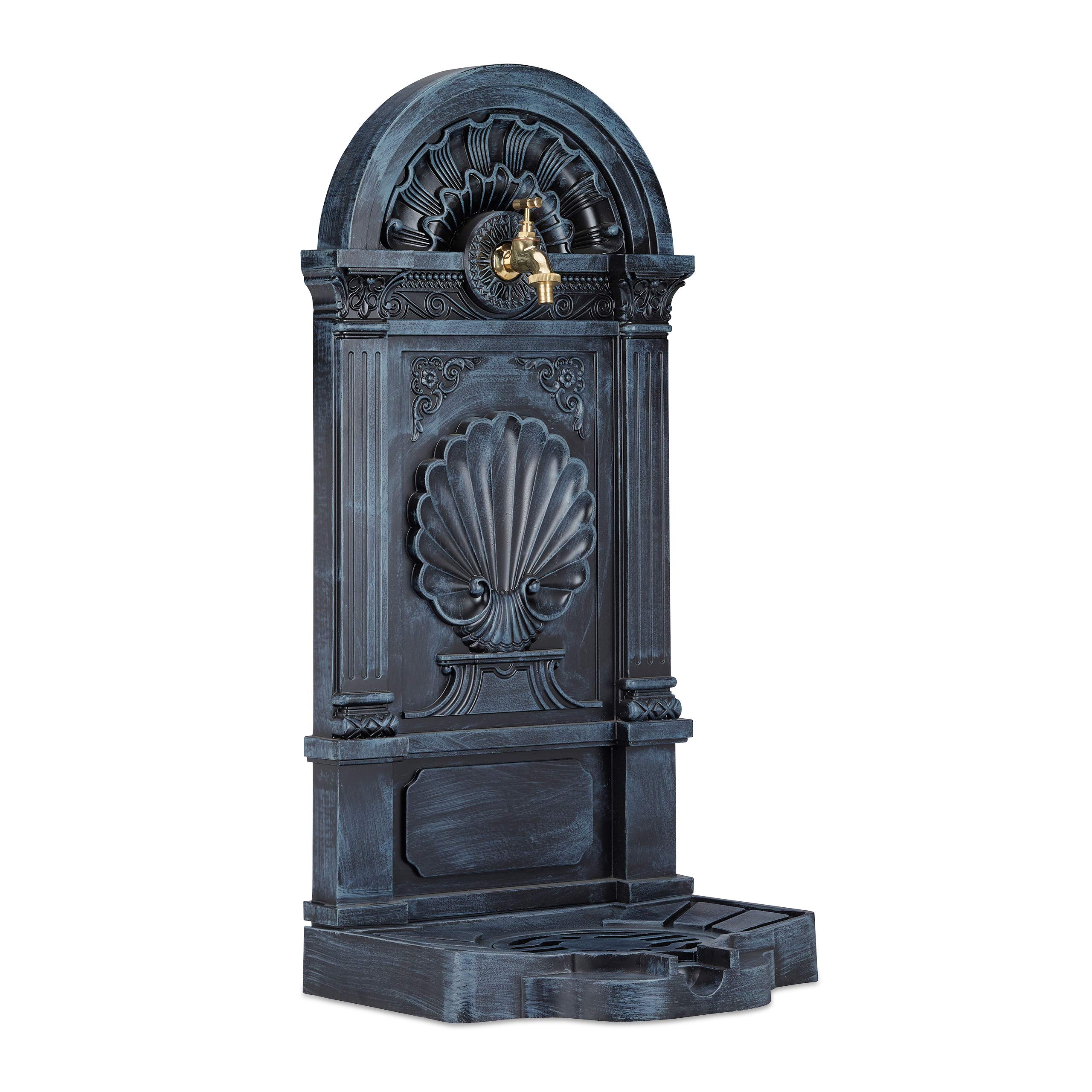 relaxdays-standbrunnen-antik-stil-gartenbrunnen-83-x-39-x-33-cm-grau image 1