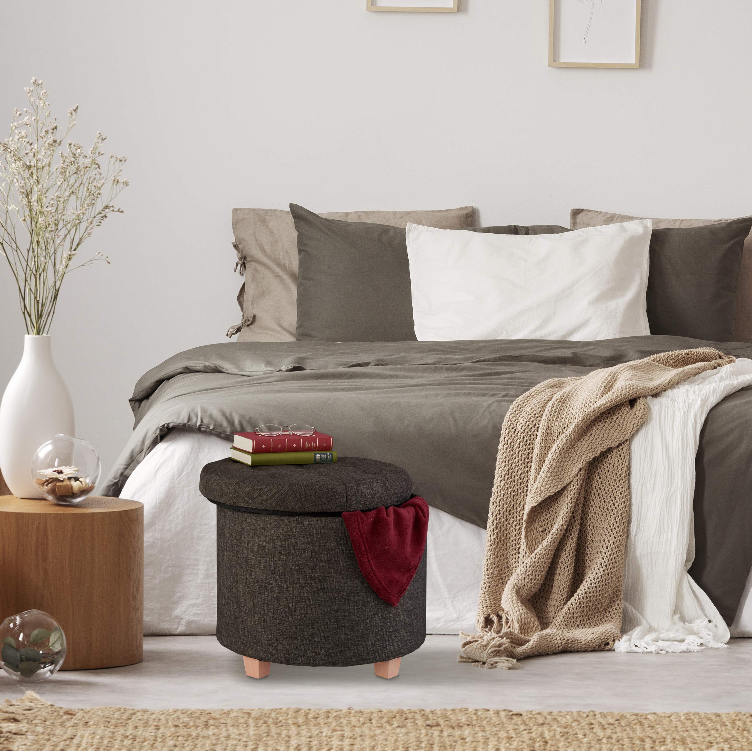 relaxdays-sitzhocker-rund-mit-stauraum-dunkelgrau-41-x-44-cm-40-l image 5