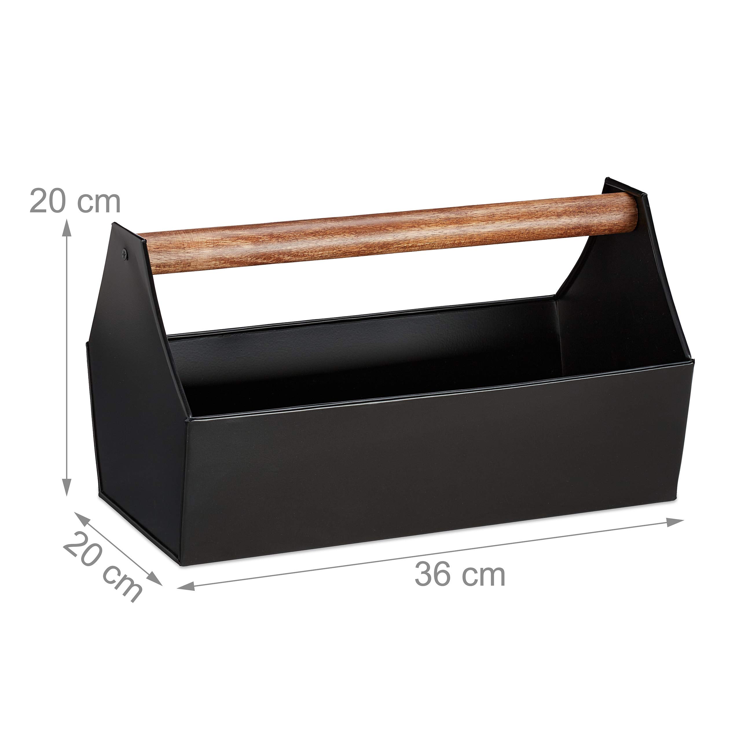 relaxdays-blumenkasten-mit-holzgriff-eisen-schwarz image 4