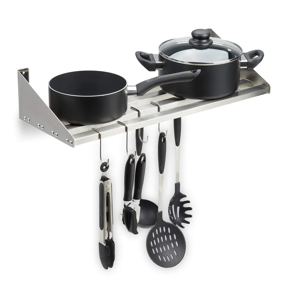 relaxdays-wandregal-edelstahl-6-haken-24-cm-tief-silber image 1
