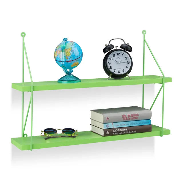 relaxdays-h-ngeregal-wand-2-ebenen-42-x-60-x-16-cm-gr-n image 1