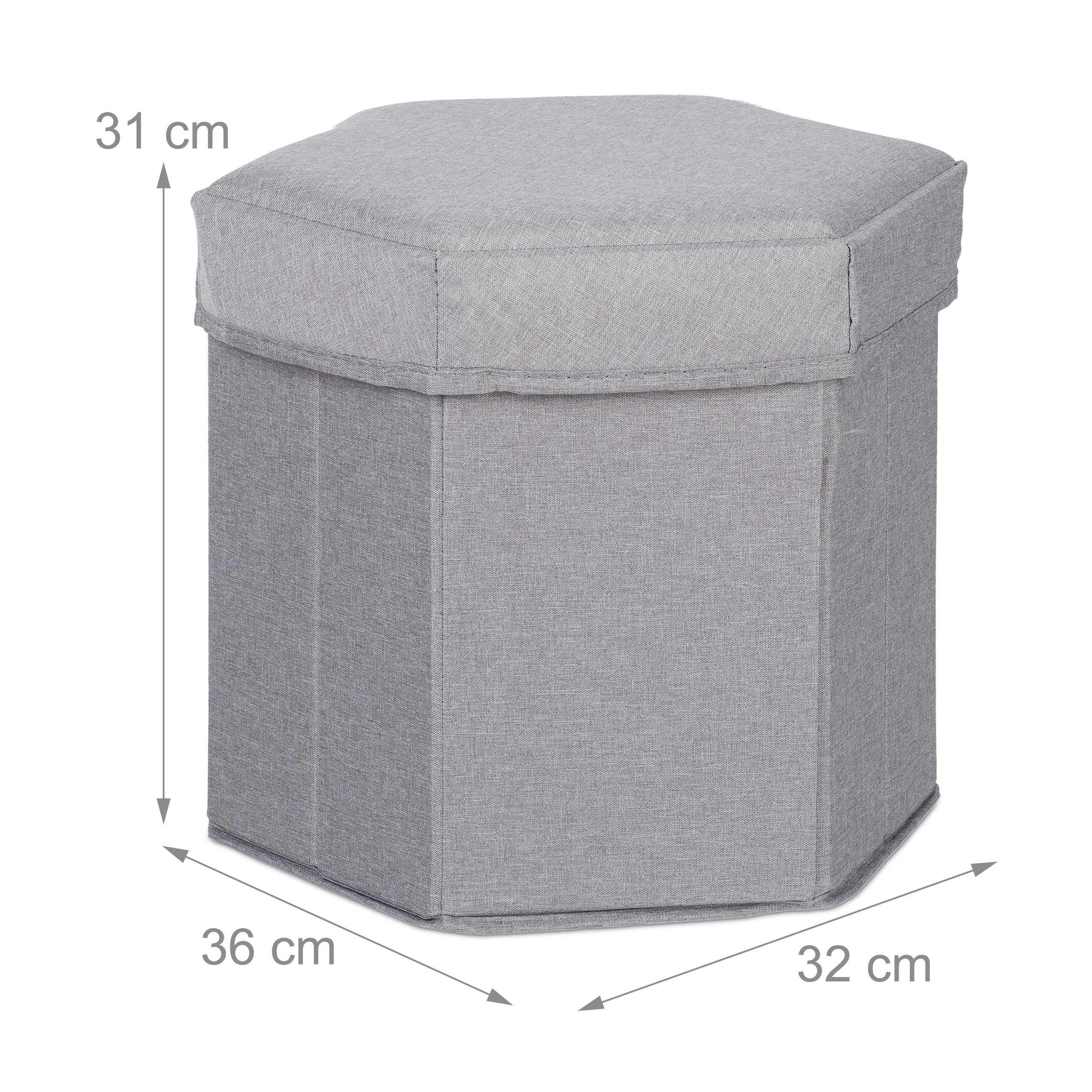 relaxdays-sitzhocker-mit-stauraum-faltbar-31-x-36-x-32-cm-stoff-grau image 3