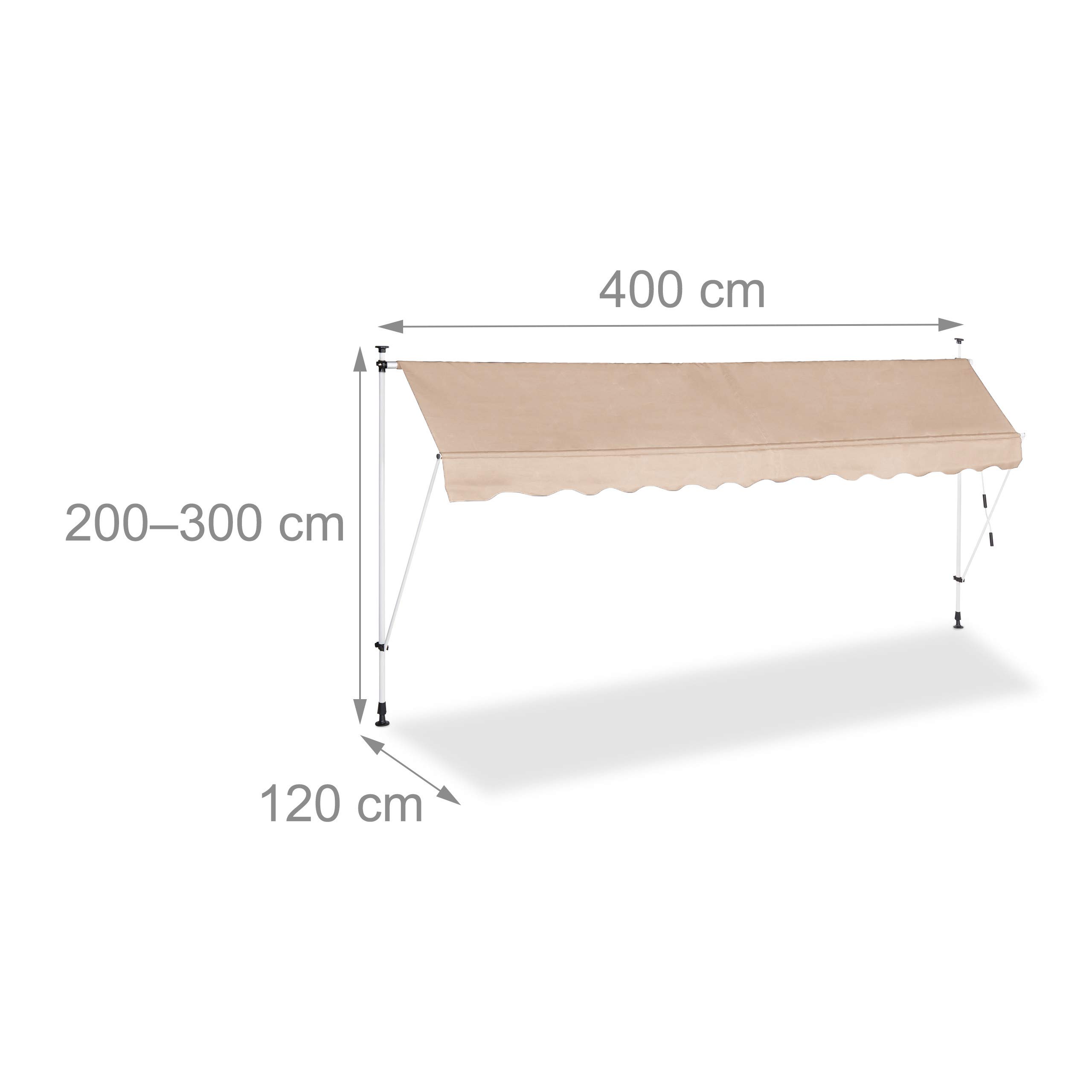 relaxdays-klemmmarkise-400-cm-breit-beige-einziehbar-ohne-bohren image 4