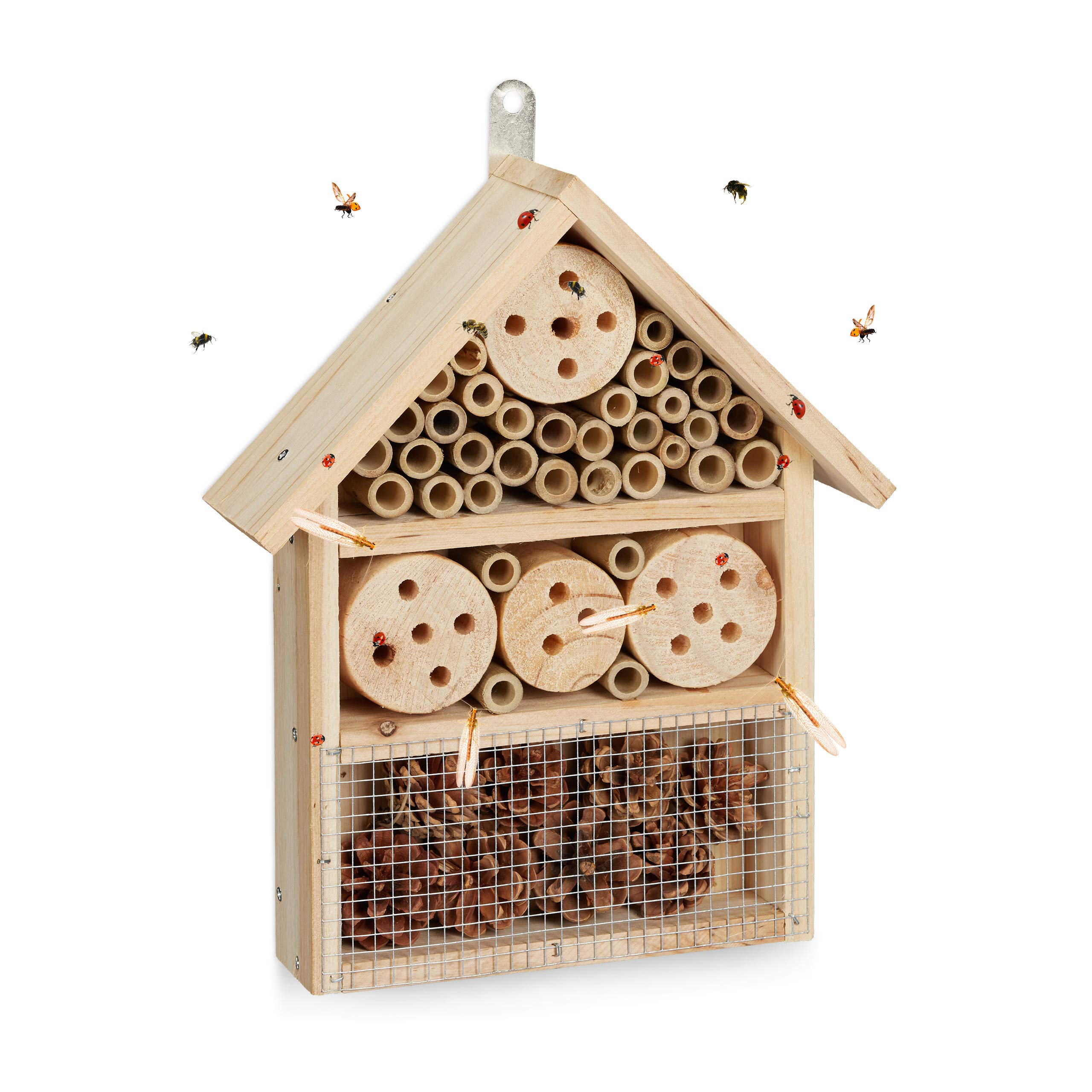 relaxdays-insektenhotel-bausatz-insektenhaus-3-kammern-33-x-24-5-x-7-cm-natur image 1