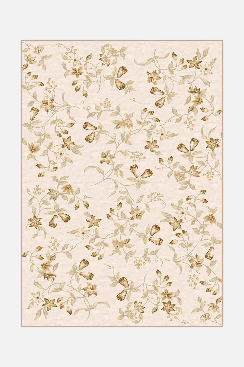 teppana-lale-beige-teppich-waschbar-floral image 1