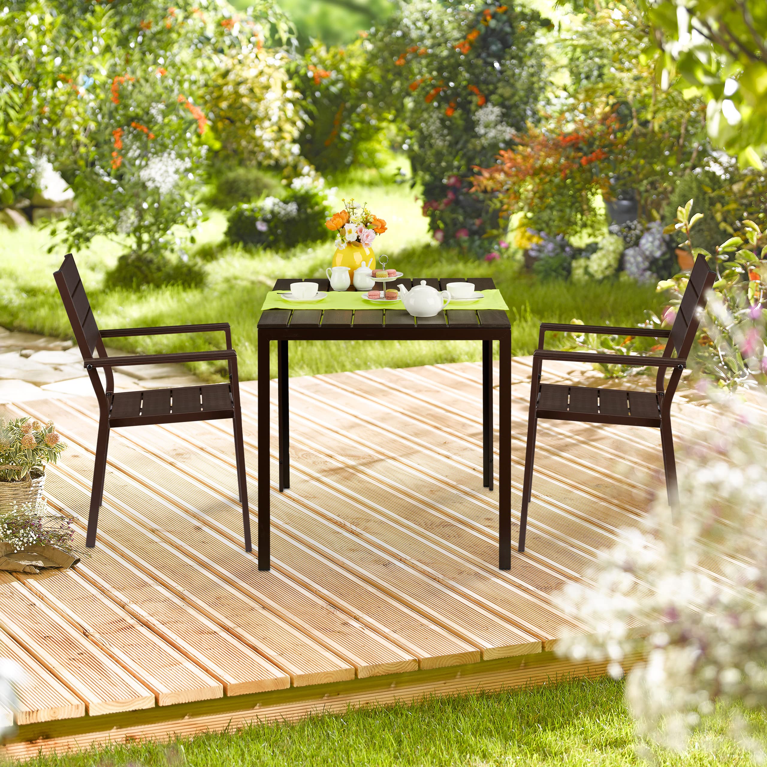 relaxdays-gartentisch-quadratisch-holzoptik-f-r-4-personen-74-5x77-5x77-5-cm-bra image 2