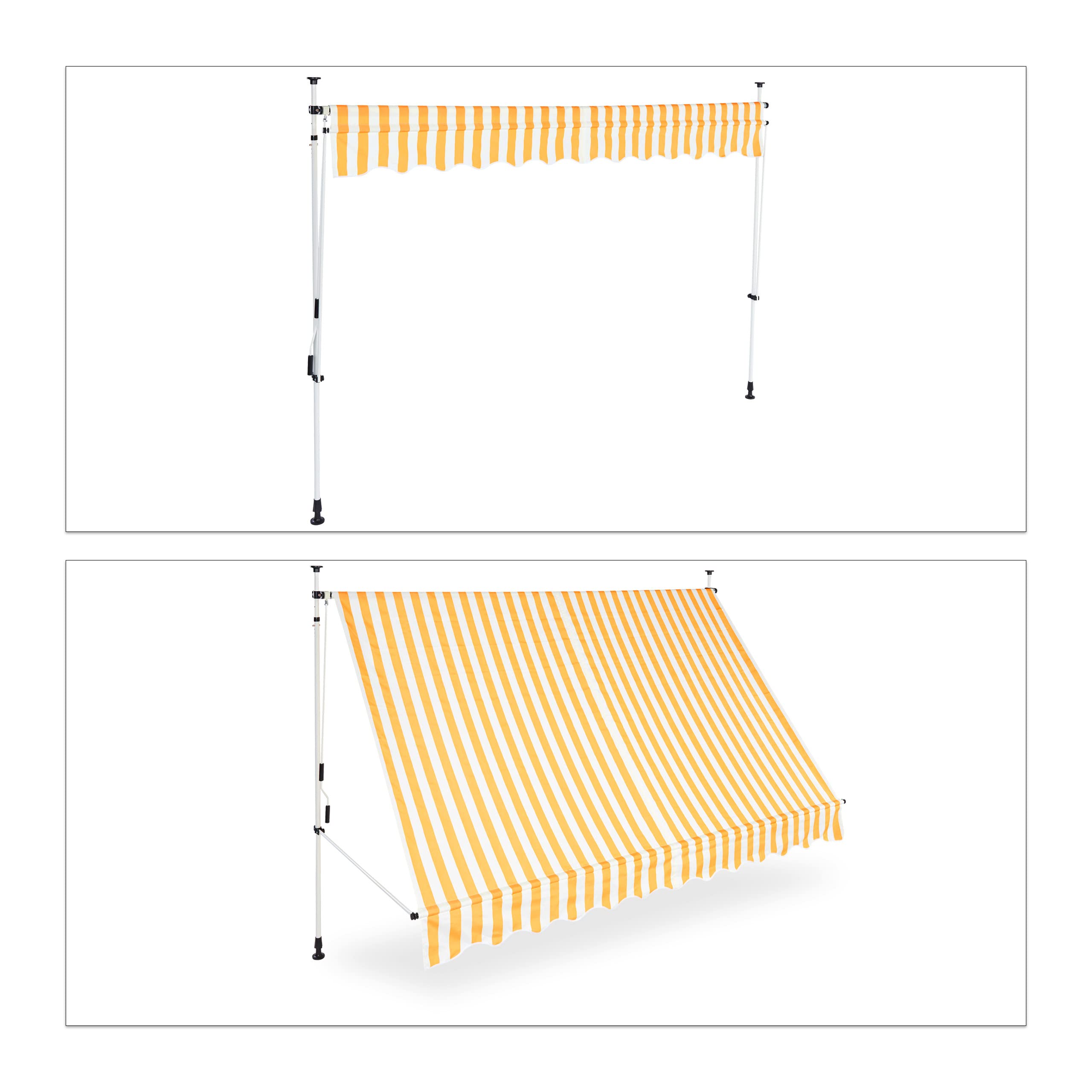 relaxdays-klemmmarkise-balkon-300-cm-fallarm-ohne-bohren-gestreift image 5