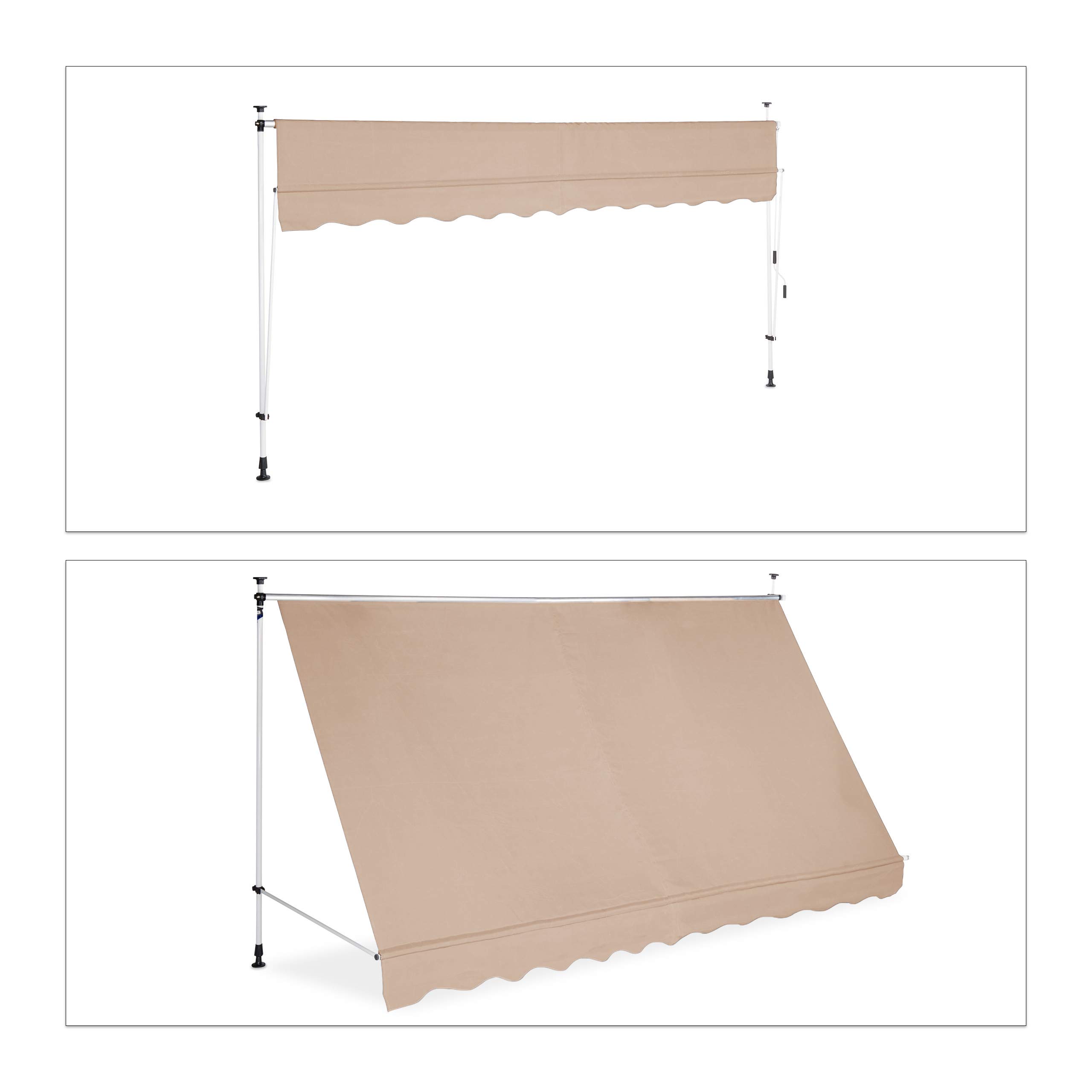 relaxdays-klemmmarkise-beige-350-x-120-cm-einziehbar-ohne-bohren image 5