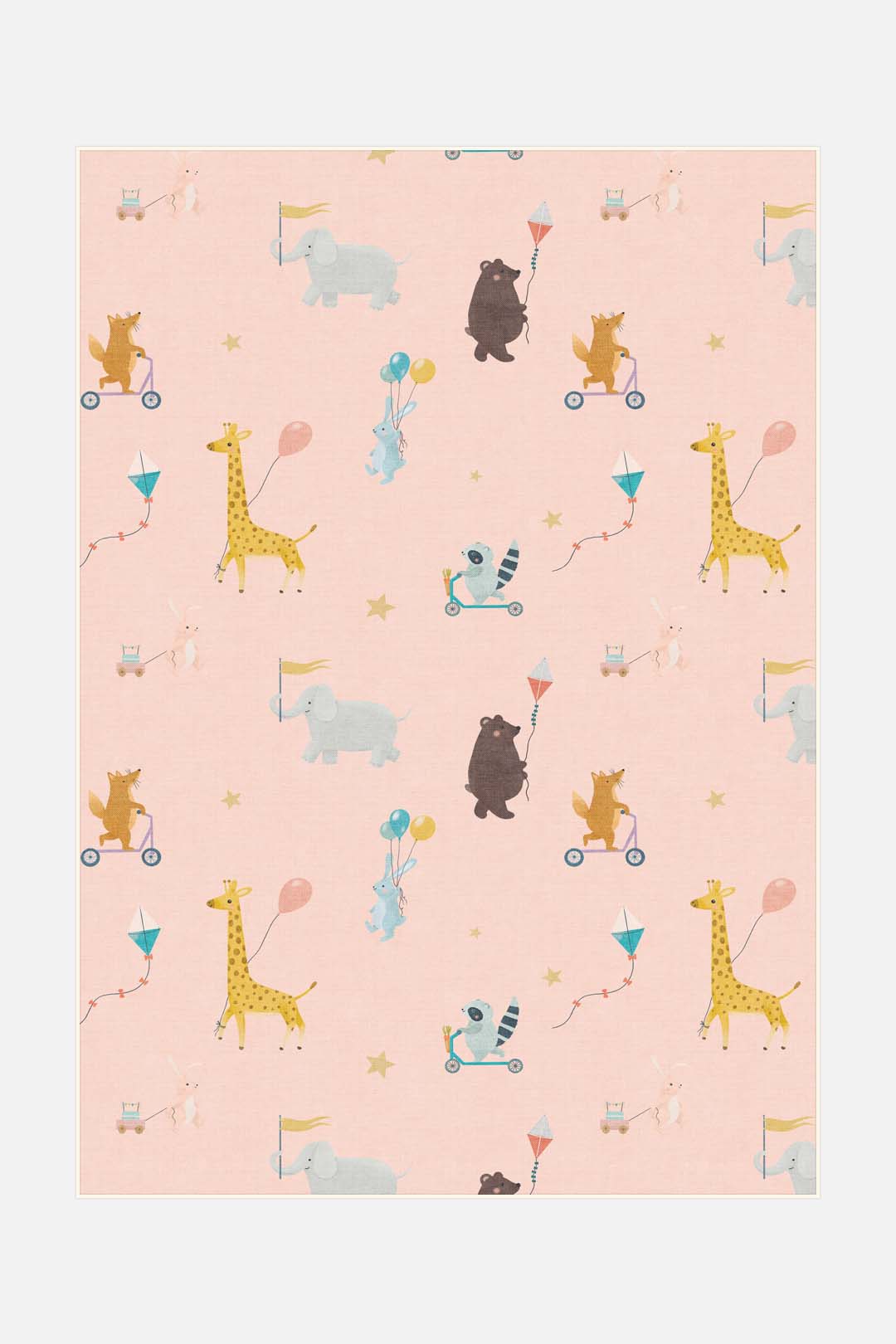 teppana-tierischer-zirkus-teppich-waschbarer-kinder-teppich-in-creme image 1