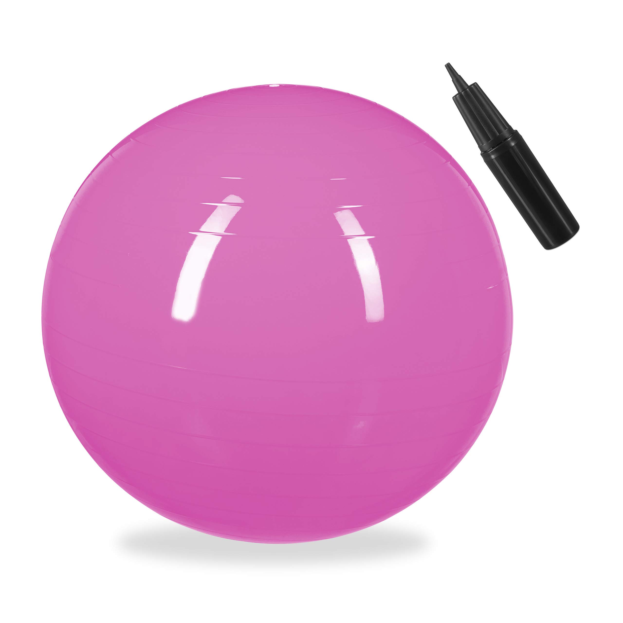 relaxdays-gymnastikball-65-cm-pink-fitnessball-yoga-pilates-sitzball-mit-pumpe image 1