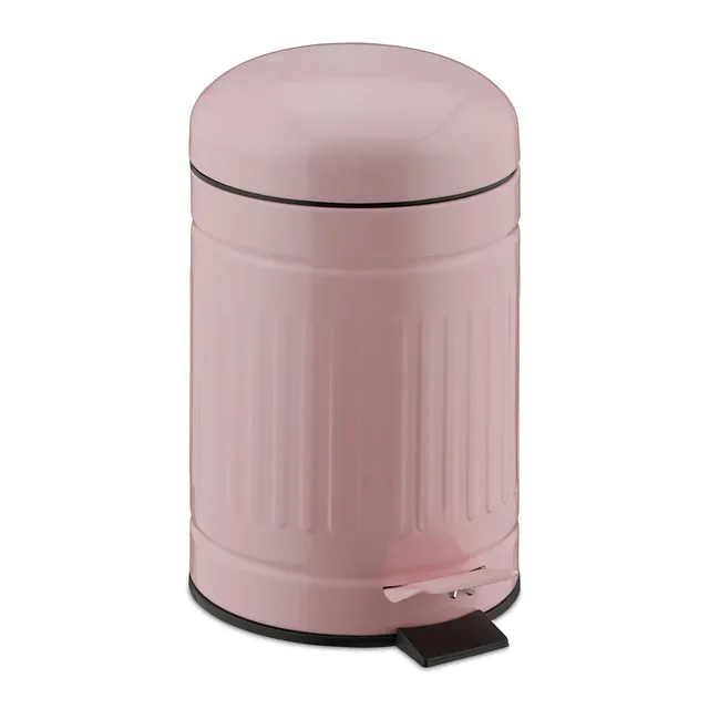 relaxdays-treteimer-3-liter-metall-mit-absenkautomatik-ros image 1