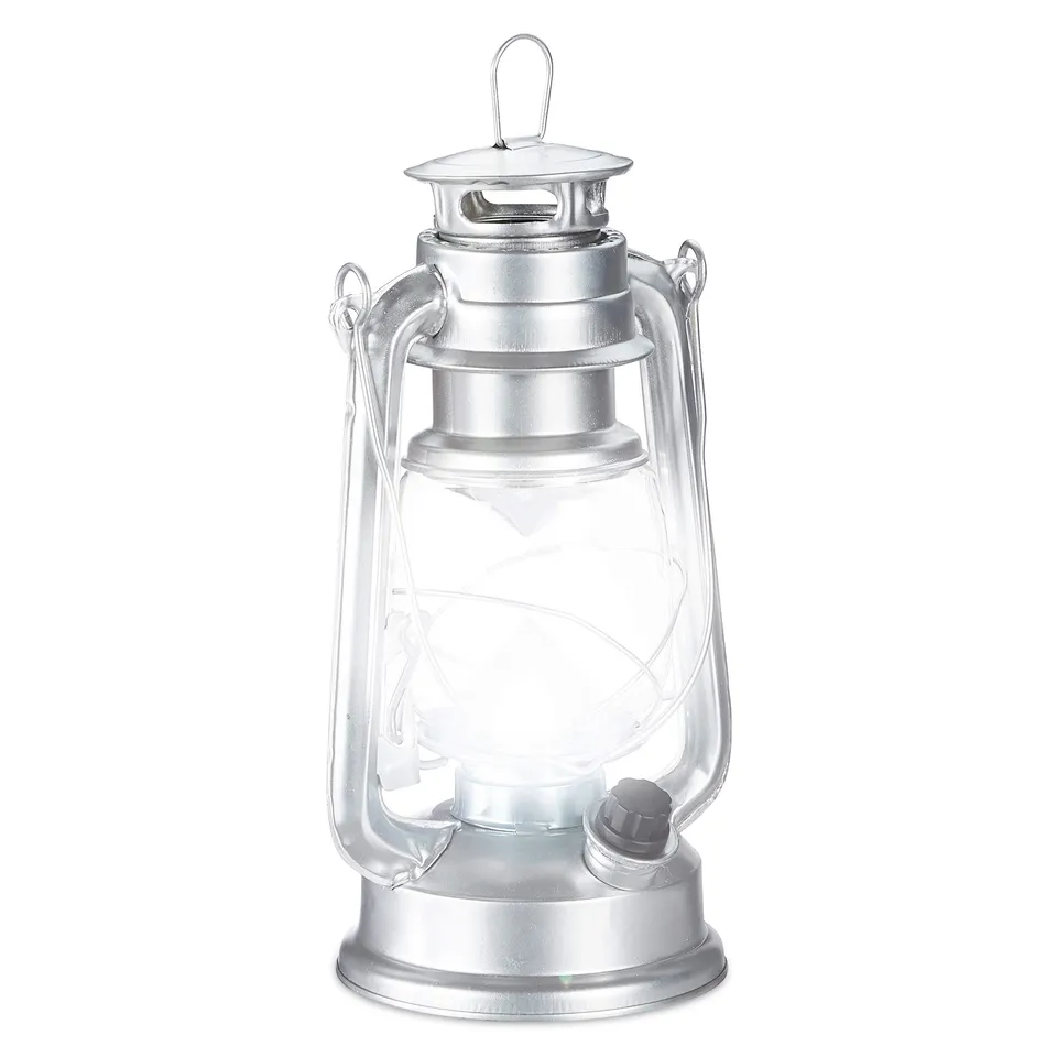 relaxdays-sturmlaterne-led-silber-retro-gartenlaterne-batteriebetrieben image 1