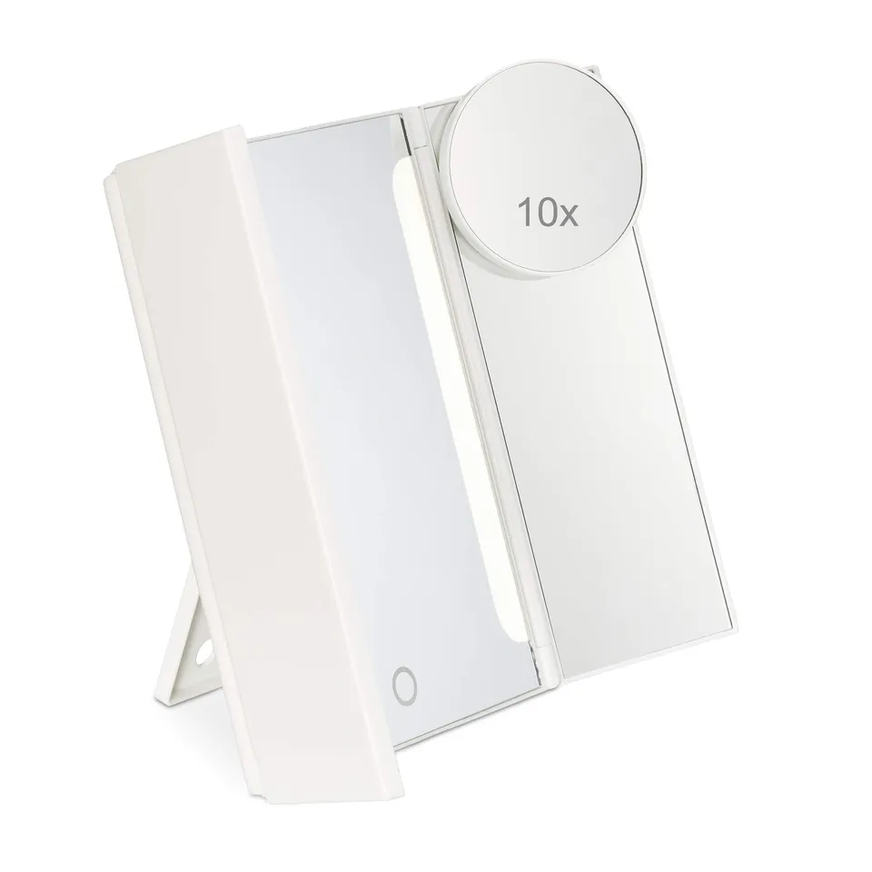 relaxdays-schminkspiegel-mit-licht-led-3-teilig-faltbar-wei image 1