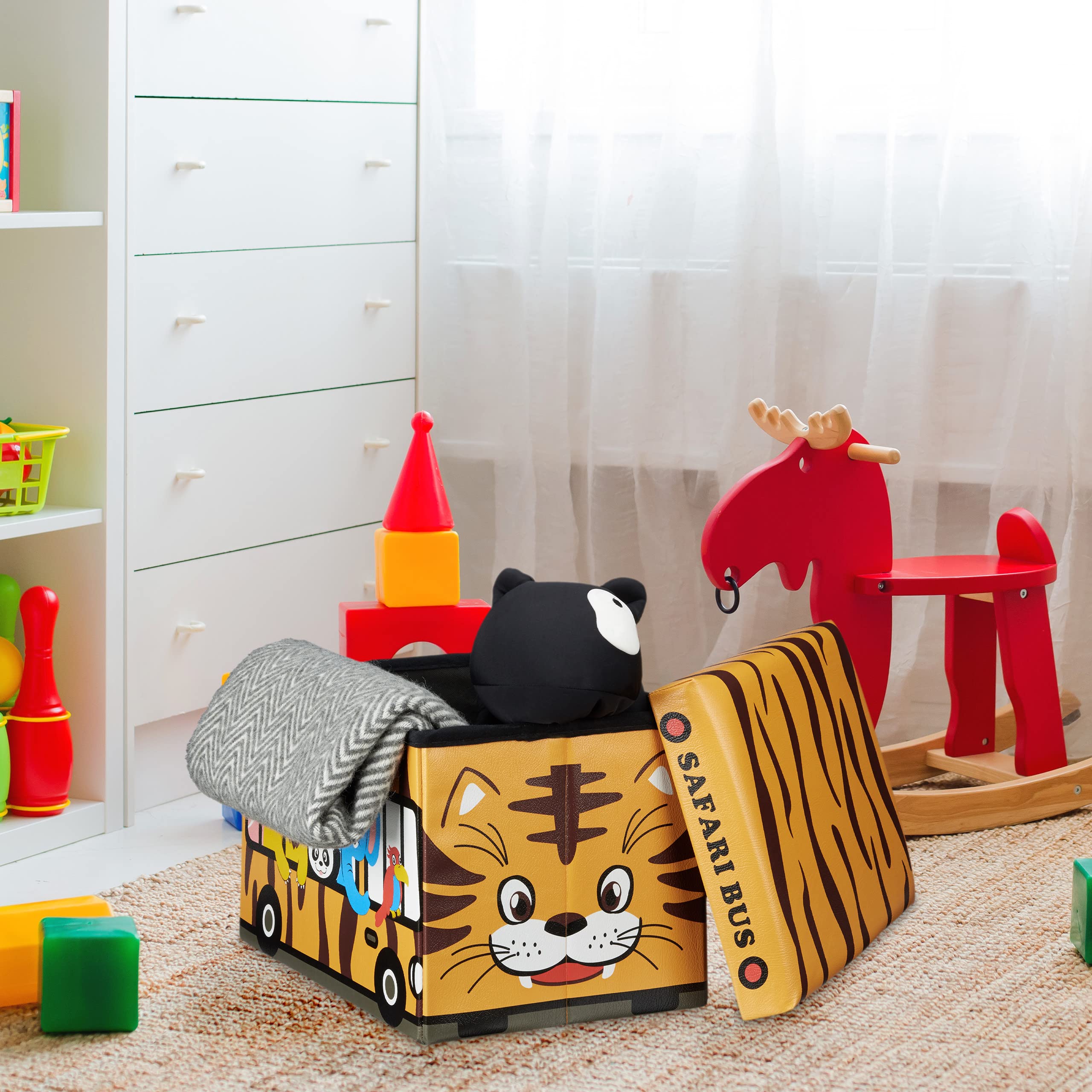 relaxdays-spielzeugkiste-tiger-sitzhocker-32-x-48-x-32-cm-safari-bus-37-l image 2