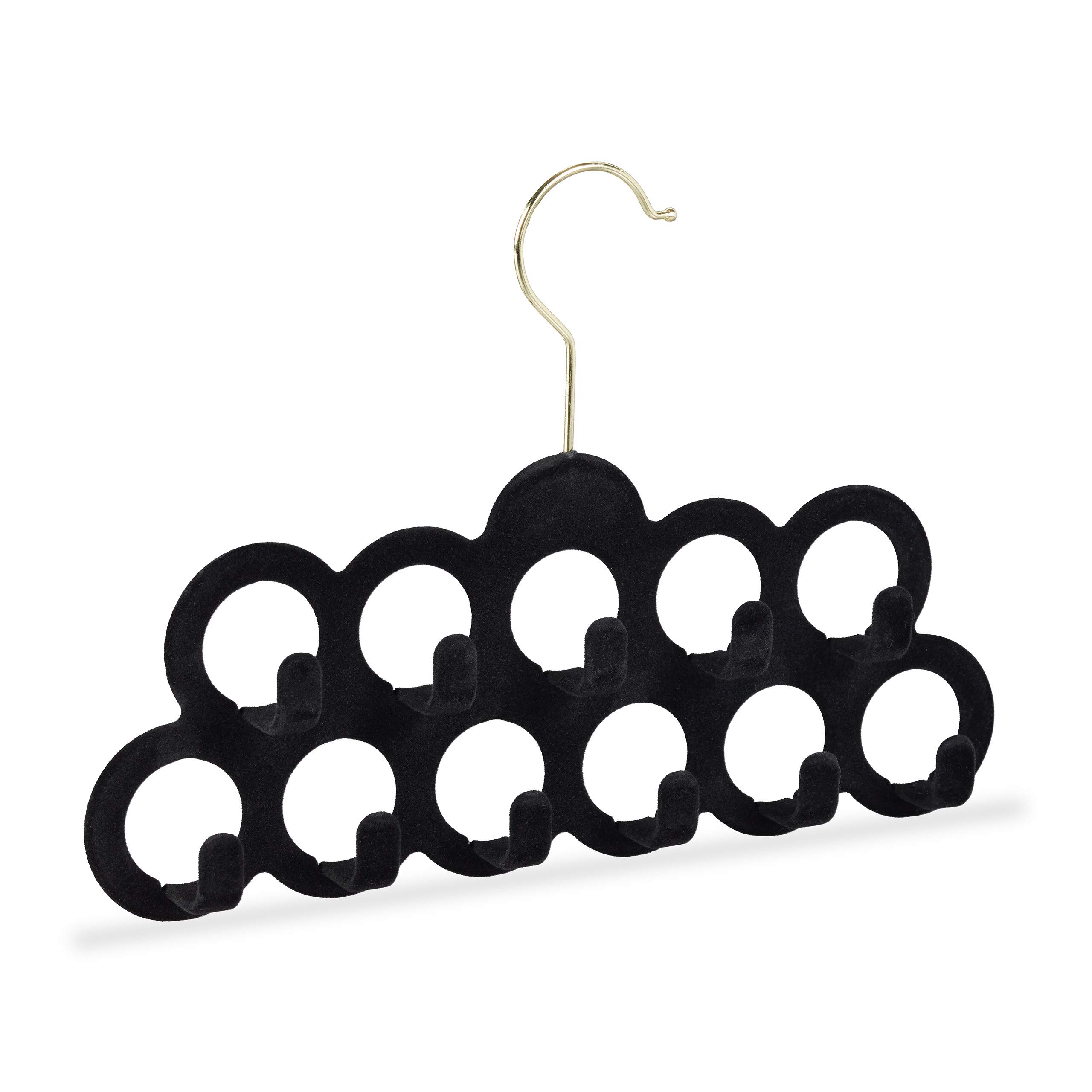 relaxdays-schalhalter-360-drehbar-11-l-cher-samt-schwarz image 1