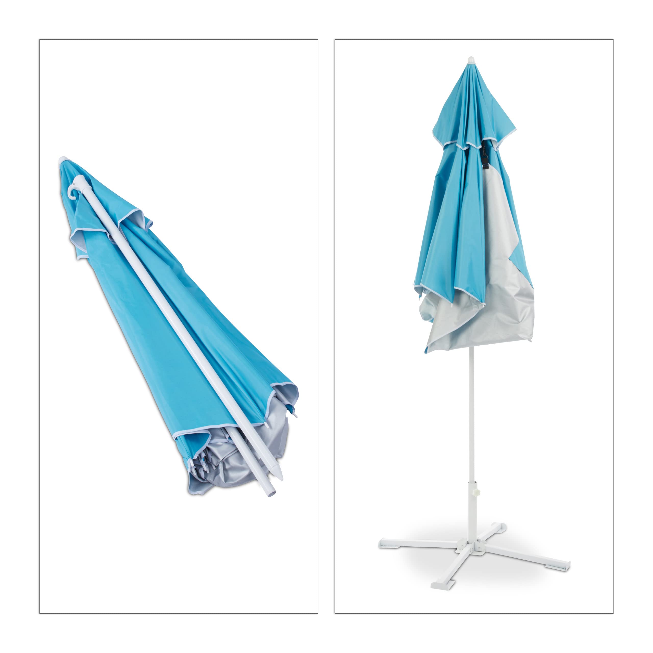 relaxdays-strandmuschel-schirm-sonnenschirm-strandzelt-210x180cm-blau-uv-50 image 6