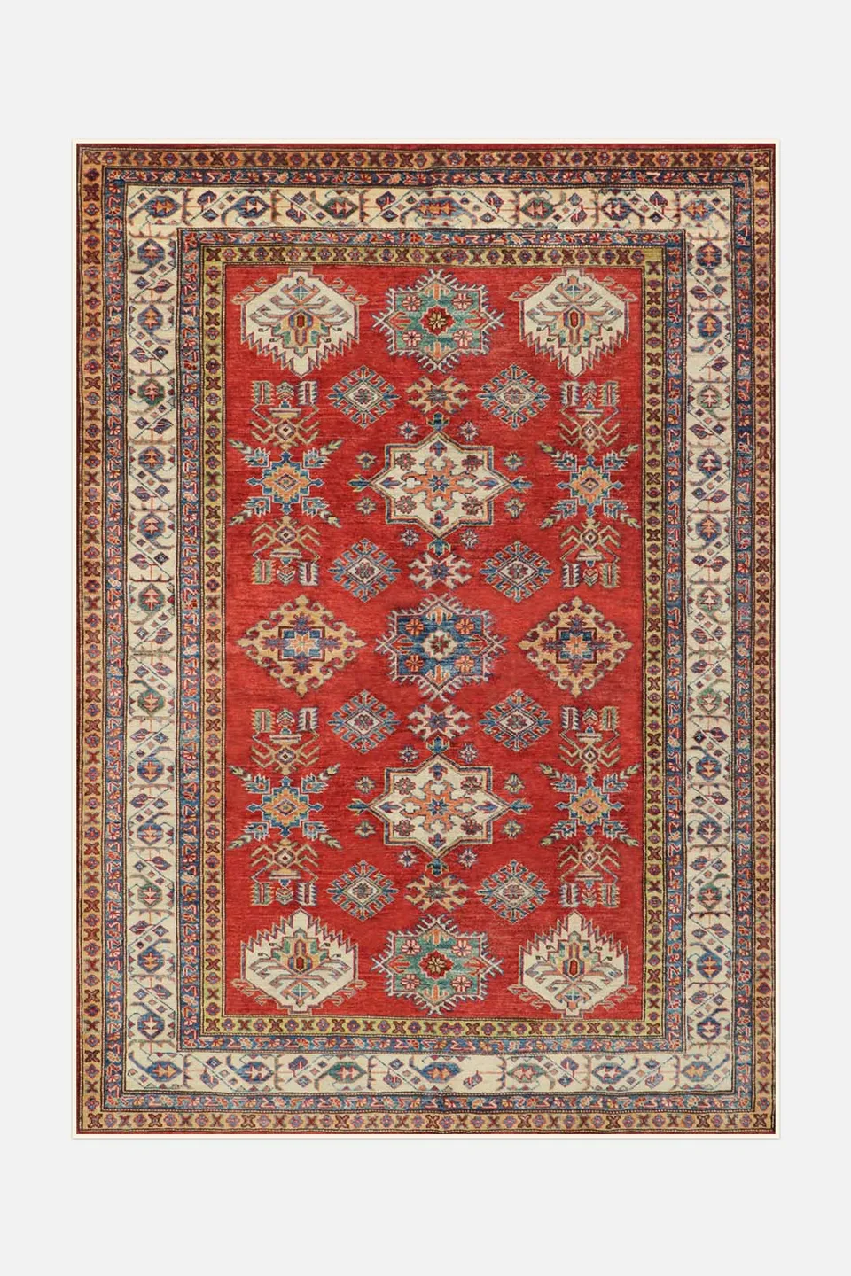teppana-alina-kazak-teppich-waschbarer-marokkanisch-klassik-creme image 1