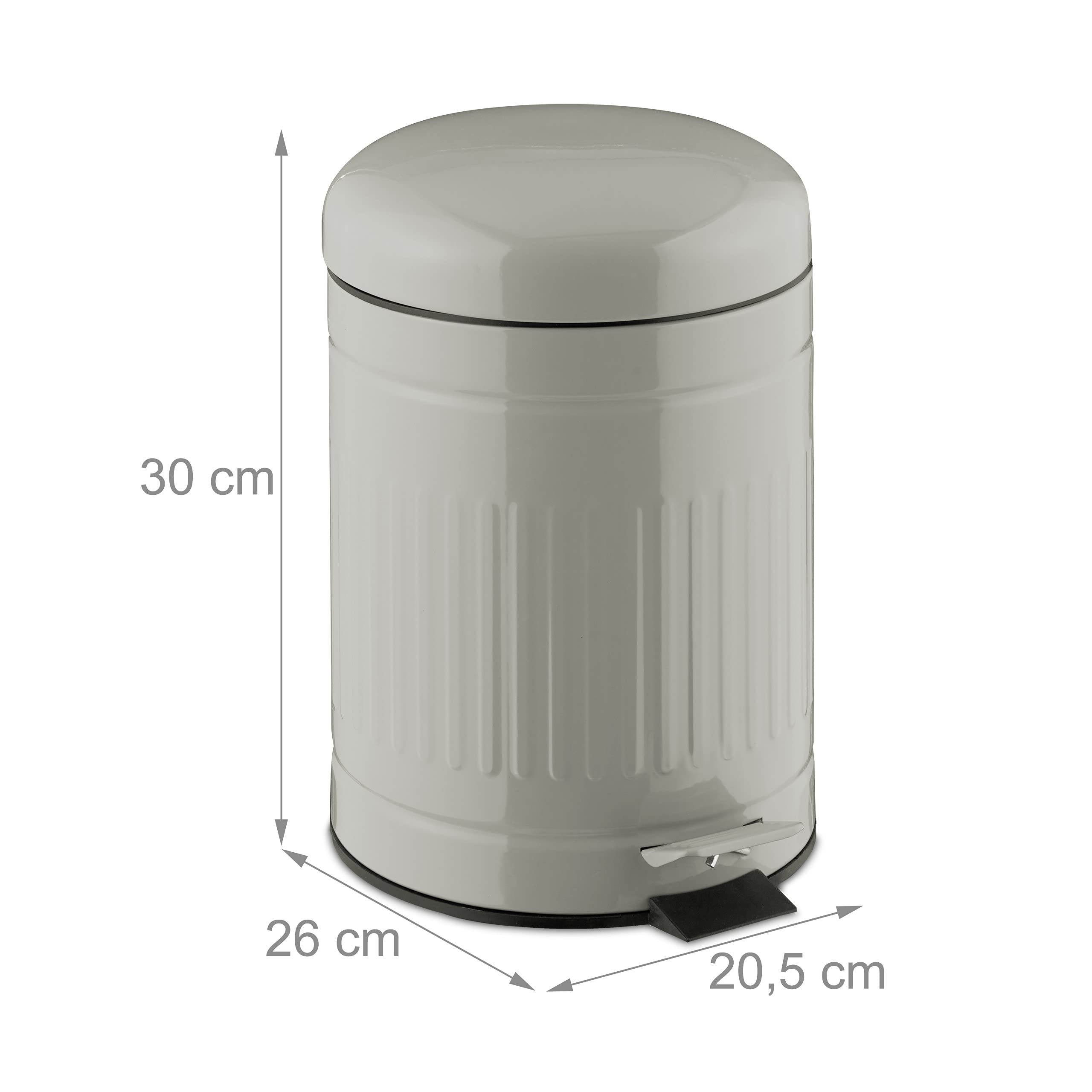 relaxdays-treteimer-5-liter-metall-hellgrau-30x20-5x26-cm image 4