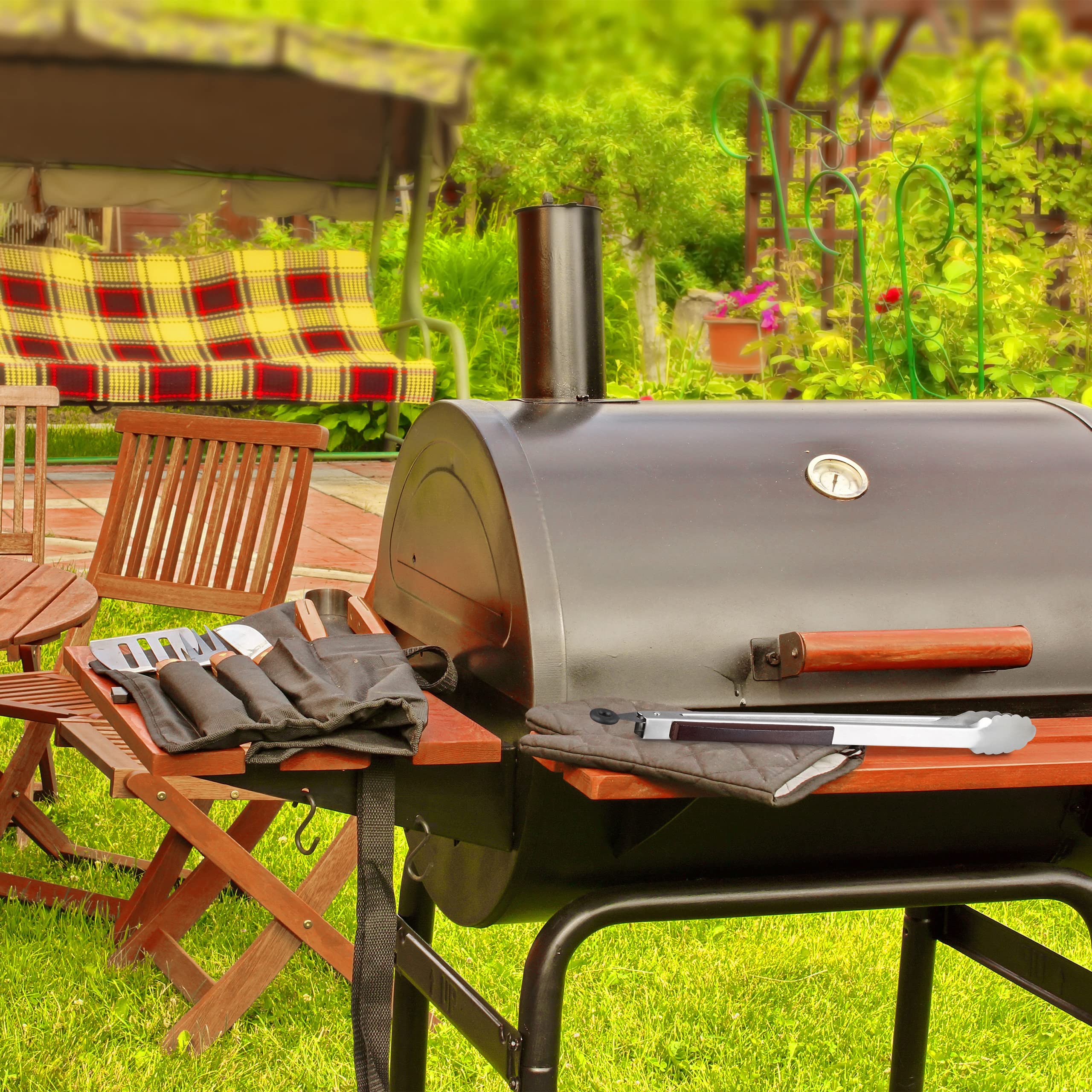 relaxdays-k-chenzange-edelstahl-38-cm-grillzange-mit-holzgriff image 2