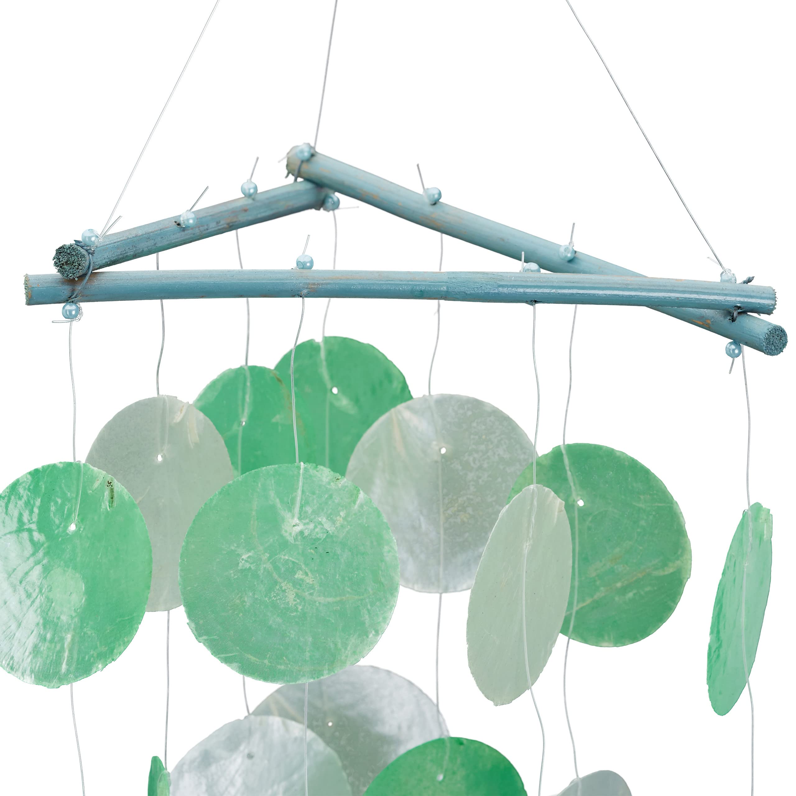 relaxdays-capiz-windspiel-110-cm-gr-n-wei-muschel-girlanden-holz image 7