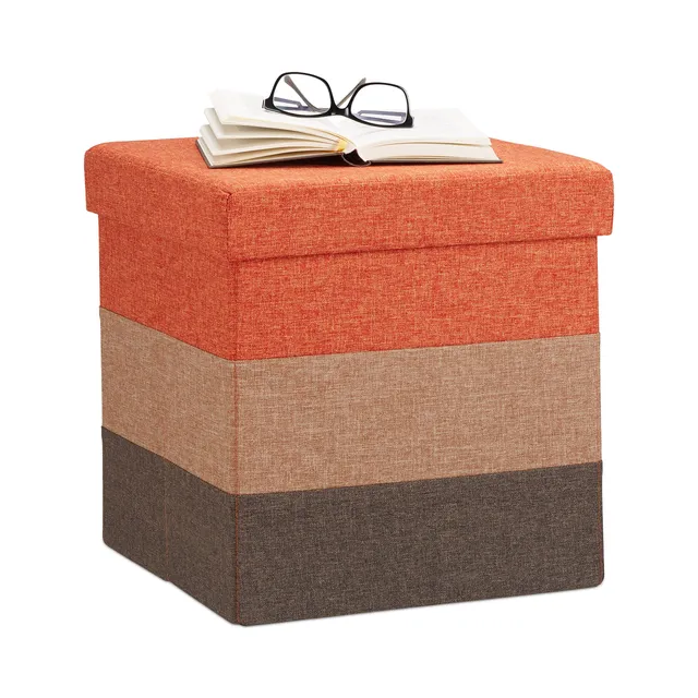 relaxdays-polsterhocker-mit-stauraum-38-cm-orange-braun image 1