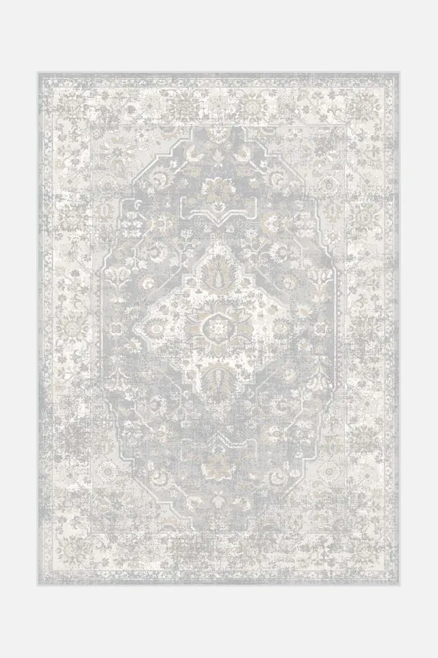 teppana-hiranur-nebel-teppich-waschbarer-teppich-grau-beige image 1
