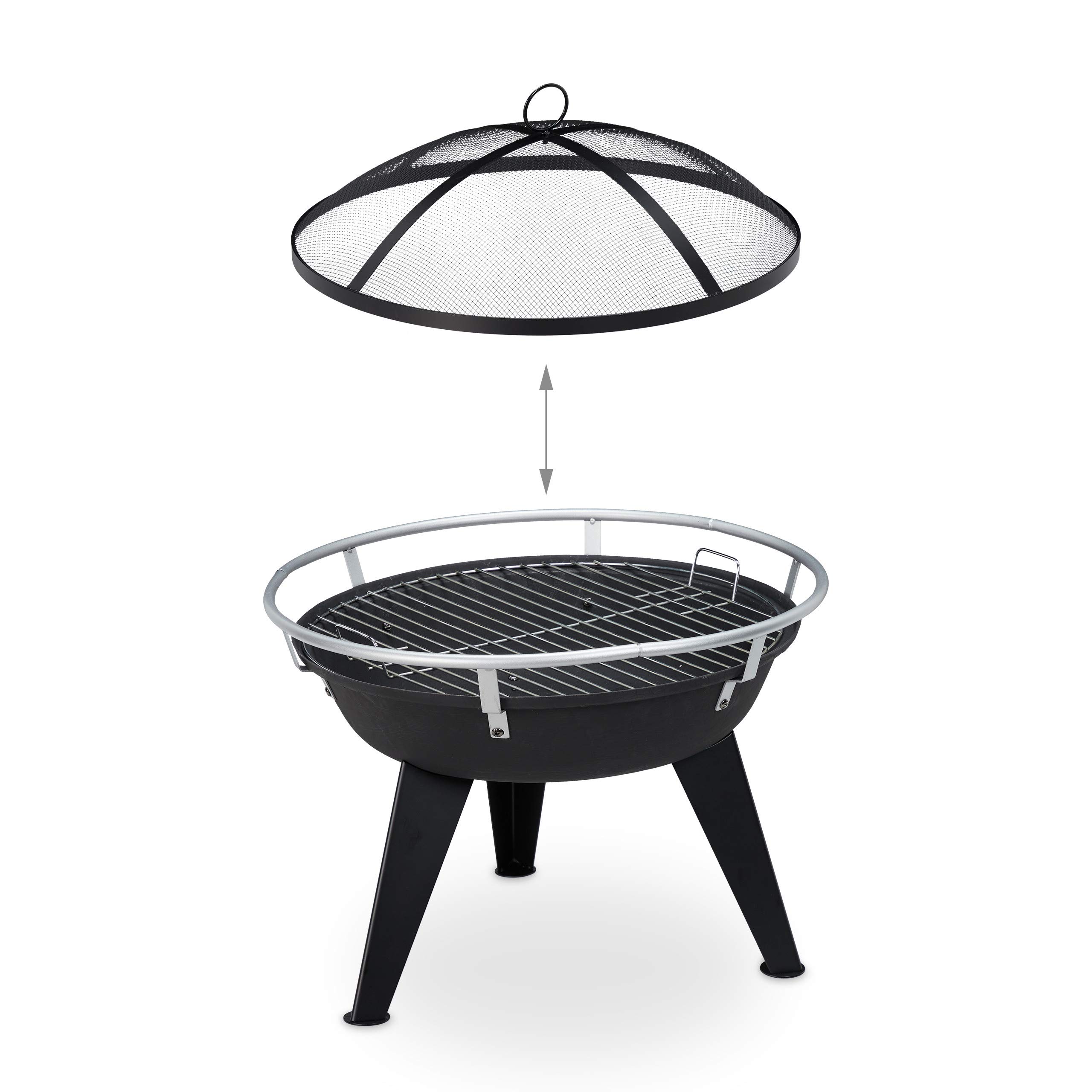 relaxdays-feuerschale-mit-grillrost-funkenschutz-und-sch-rhaken-schwarz-d-55-cm image 6