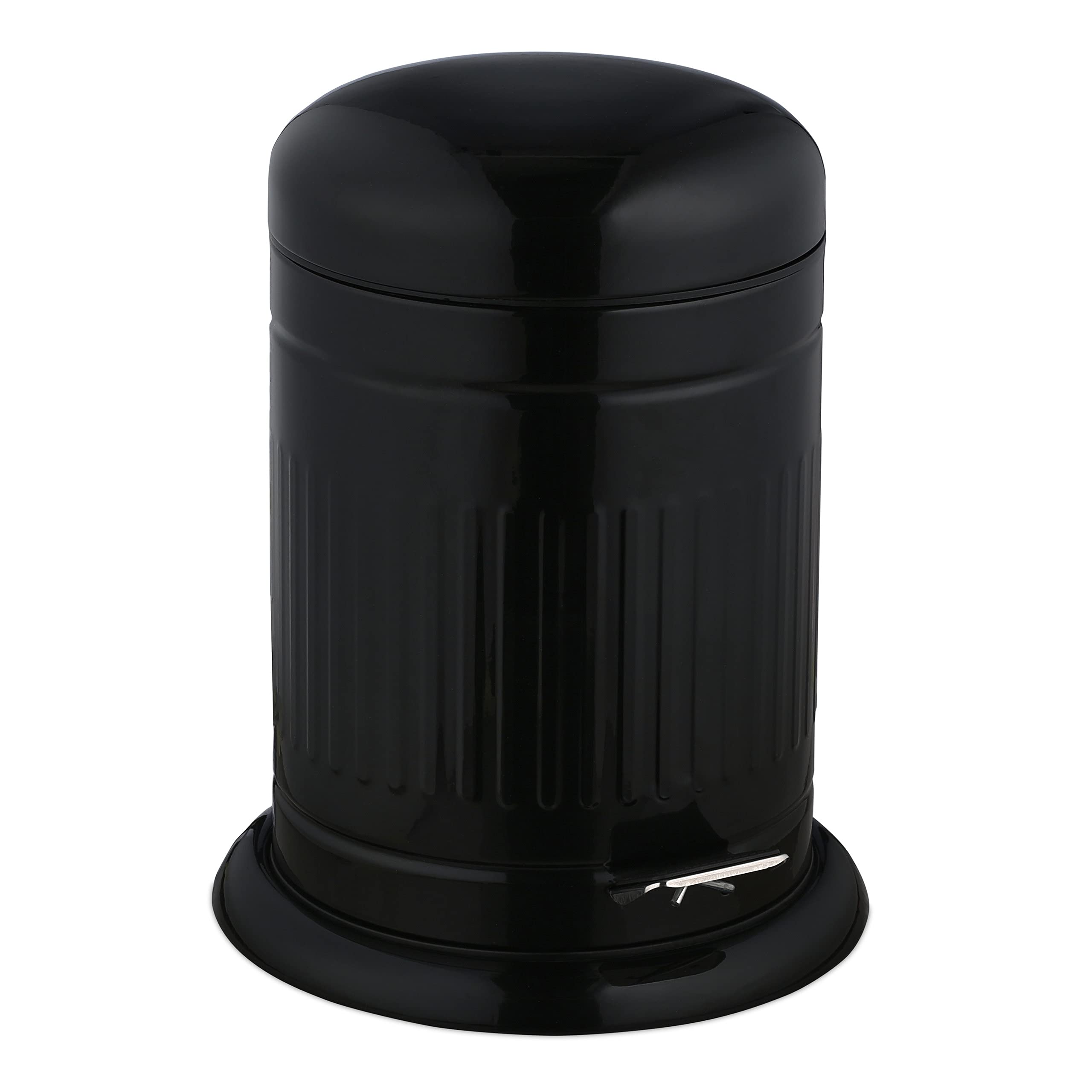 relaxdays-treteimer-3-liter-retro-metall-schwarz image 1
