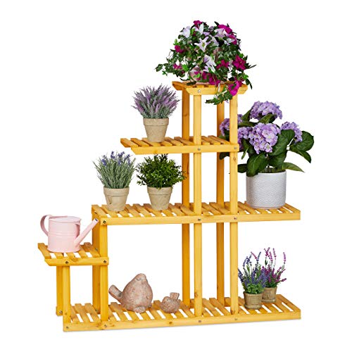 relaxdays-blumenregal-holz-orange-5-etagen-blumentreppe-94-5x104x25-cm image 8