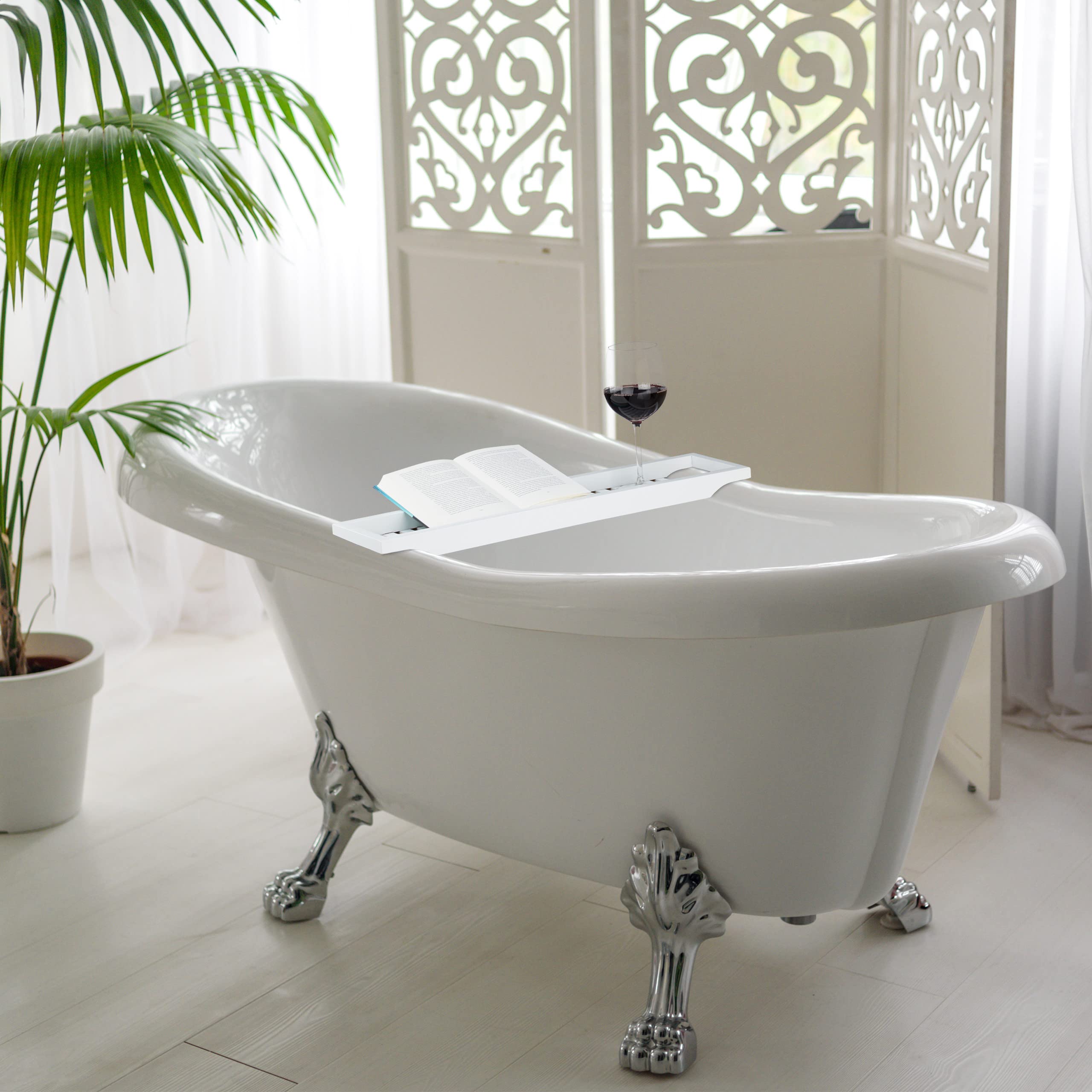 relaxdays-badewannenablage-bambus-67-8-cm-wei-lackiert image 2