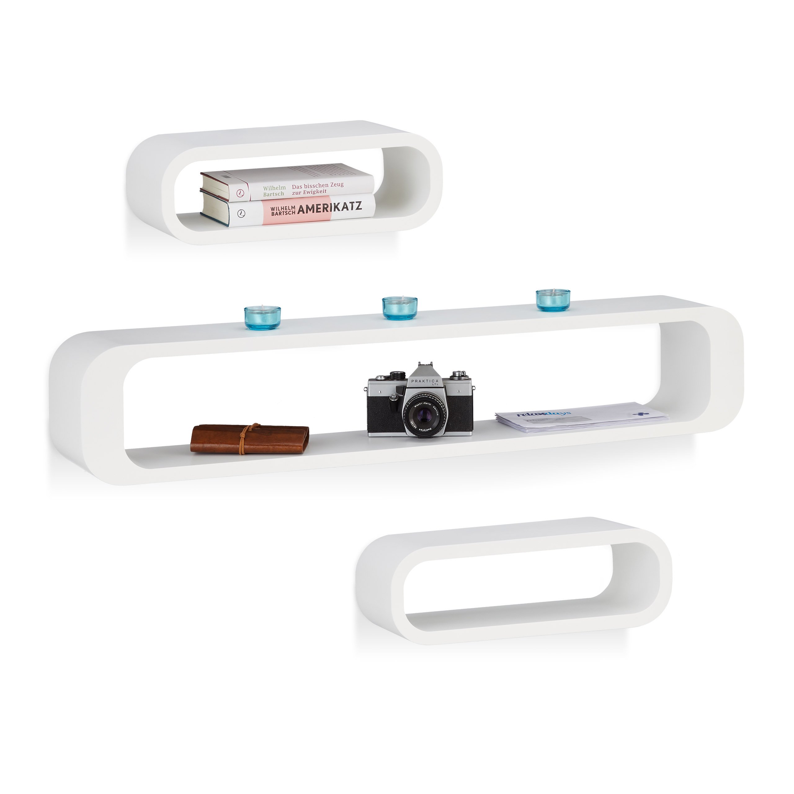 relaxdays-wandregal-lang-3er-set-dekoregal-wei-matt-lackiert-bis-10-kg-95-cm image 1