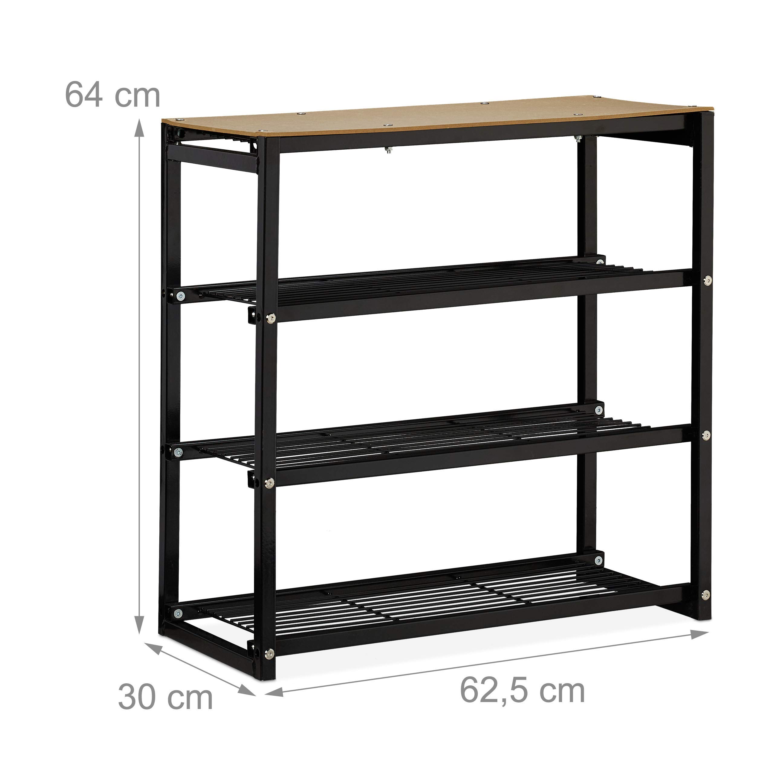 relaxdays-regal-4-ebenen-metall-schwarz-natur-64-cm image 3