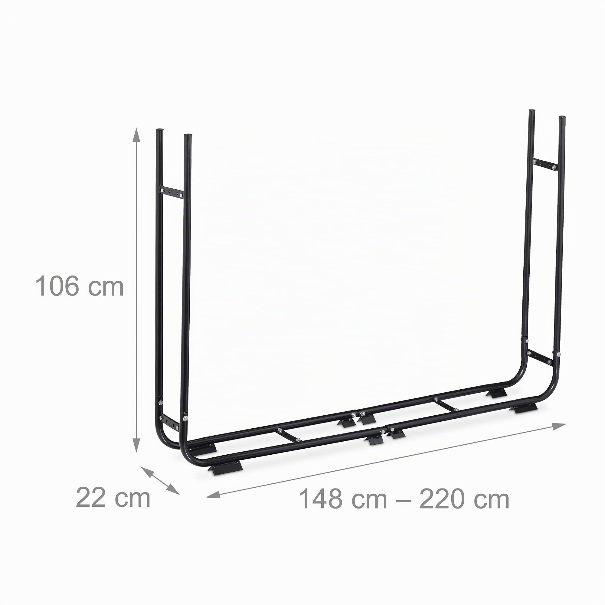 relaxdays-kaminholzregal-verstellbar-stahl-schwarz-148-220-cm image 4