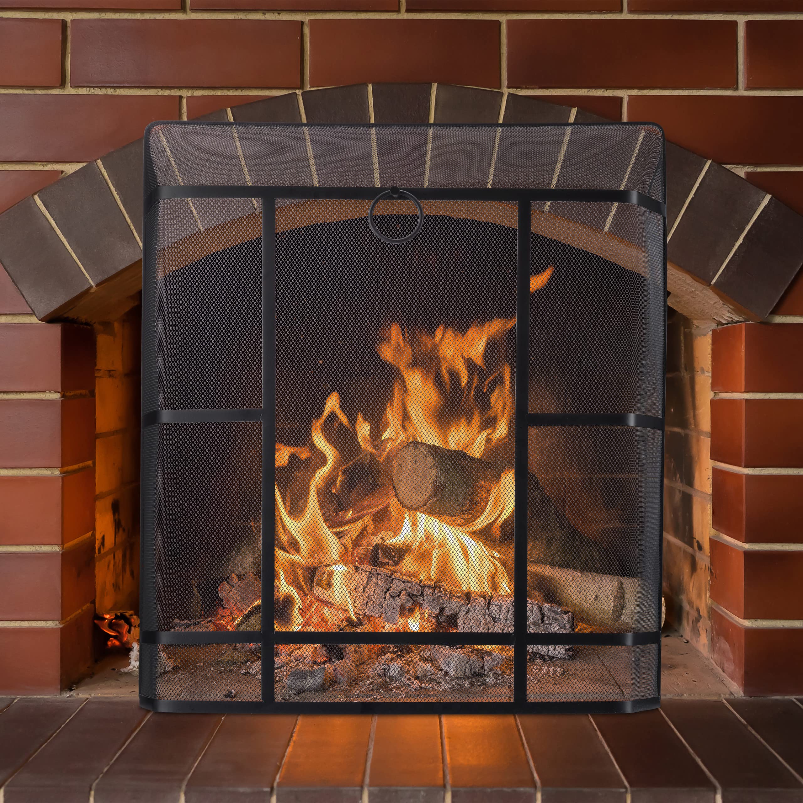 relaxdays-funkenschutzgitter-kamin-stahl-schwarz-71x61x17-cm image 2