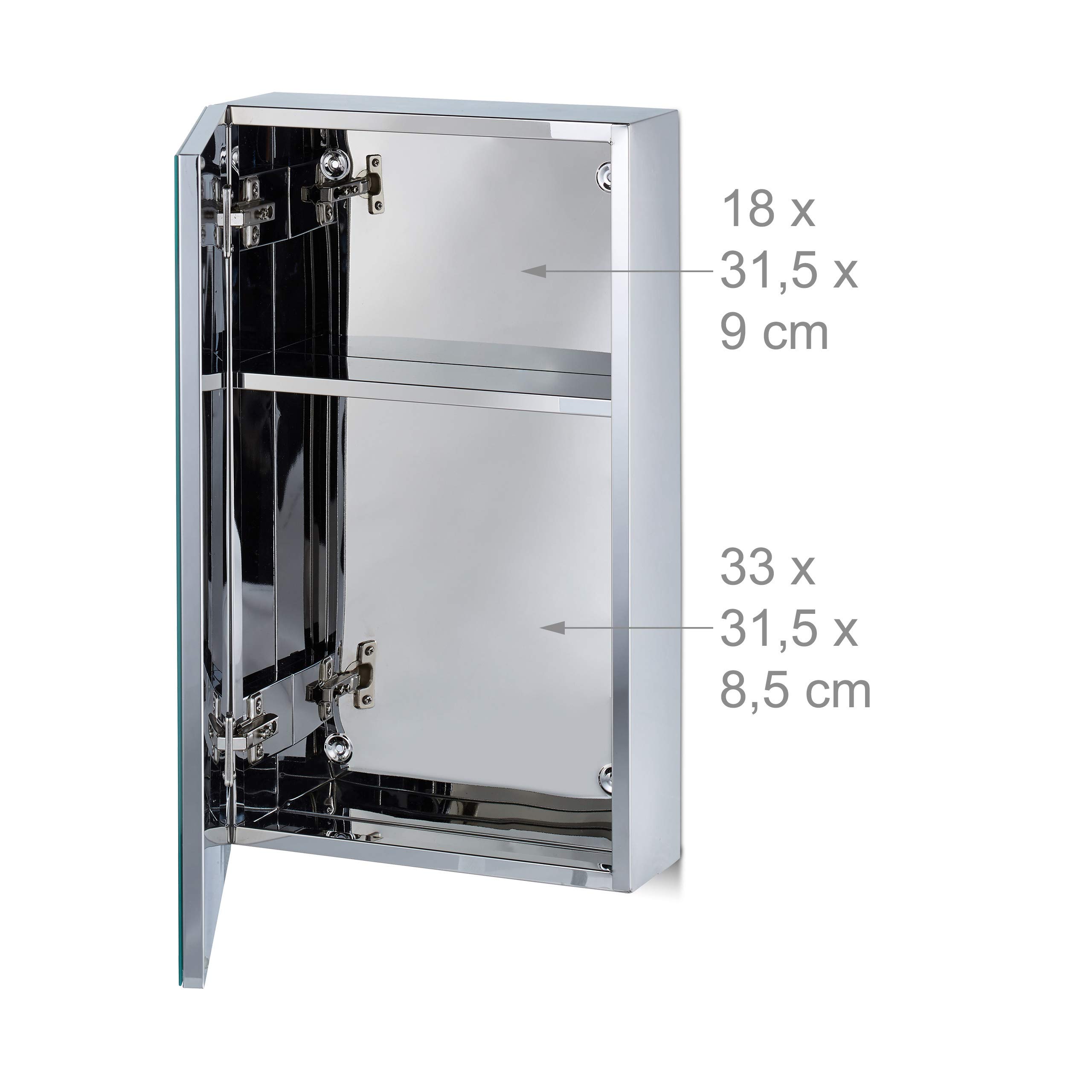 relaxdays-medizinschrank-edelstahl-mit-spiegelt-r-2-f-cher-54x32x12-cm image 5