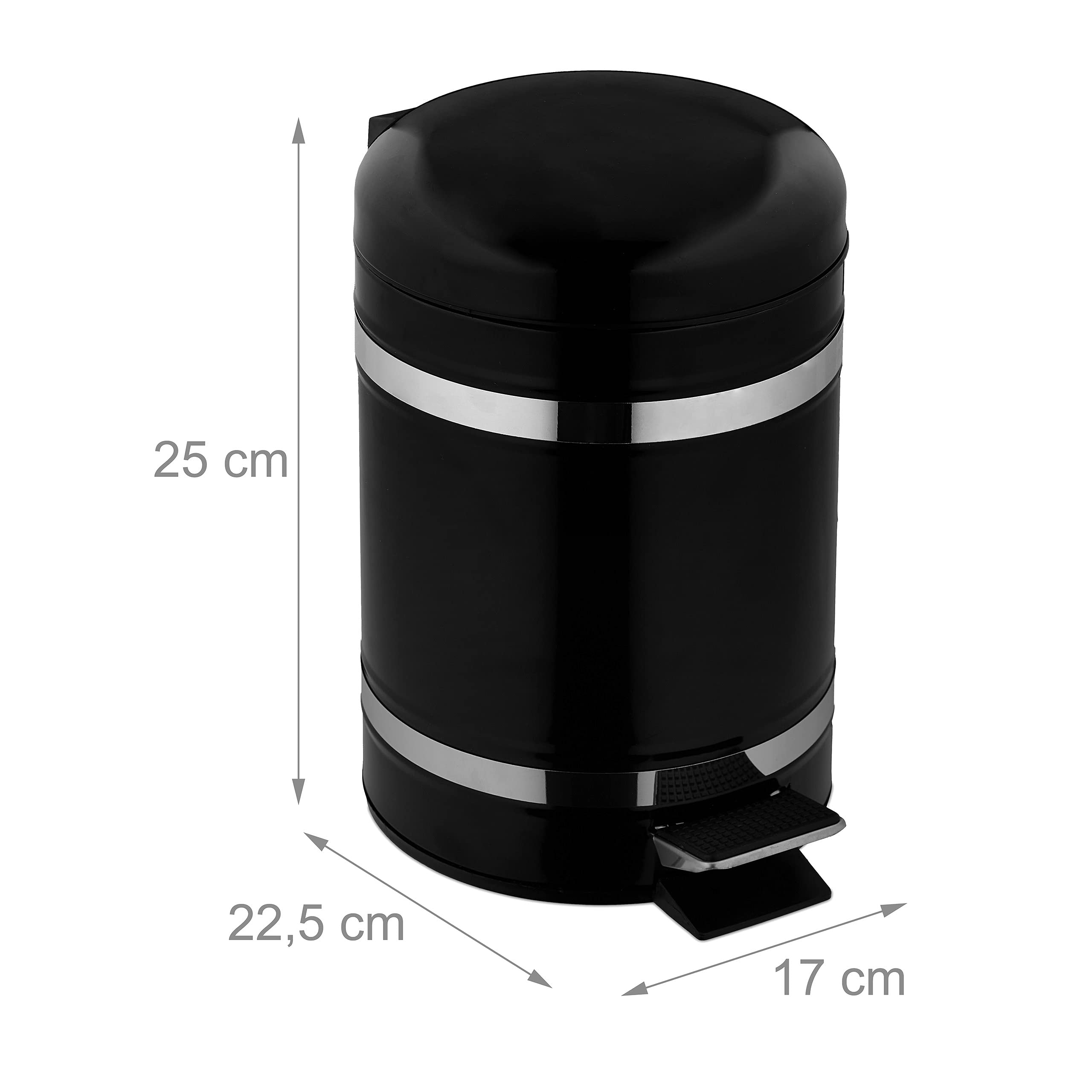 relaxdays-kosmetikeimer-3-liter-tretm-lleimer-schwarz-metall image 4