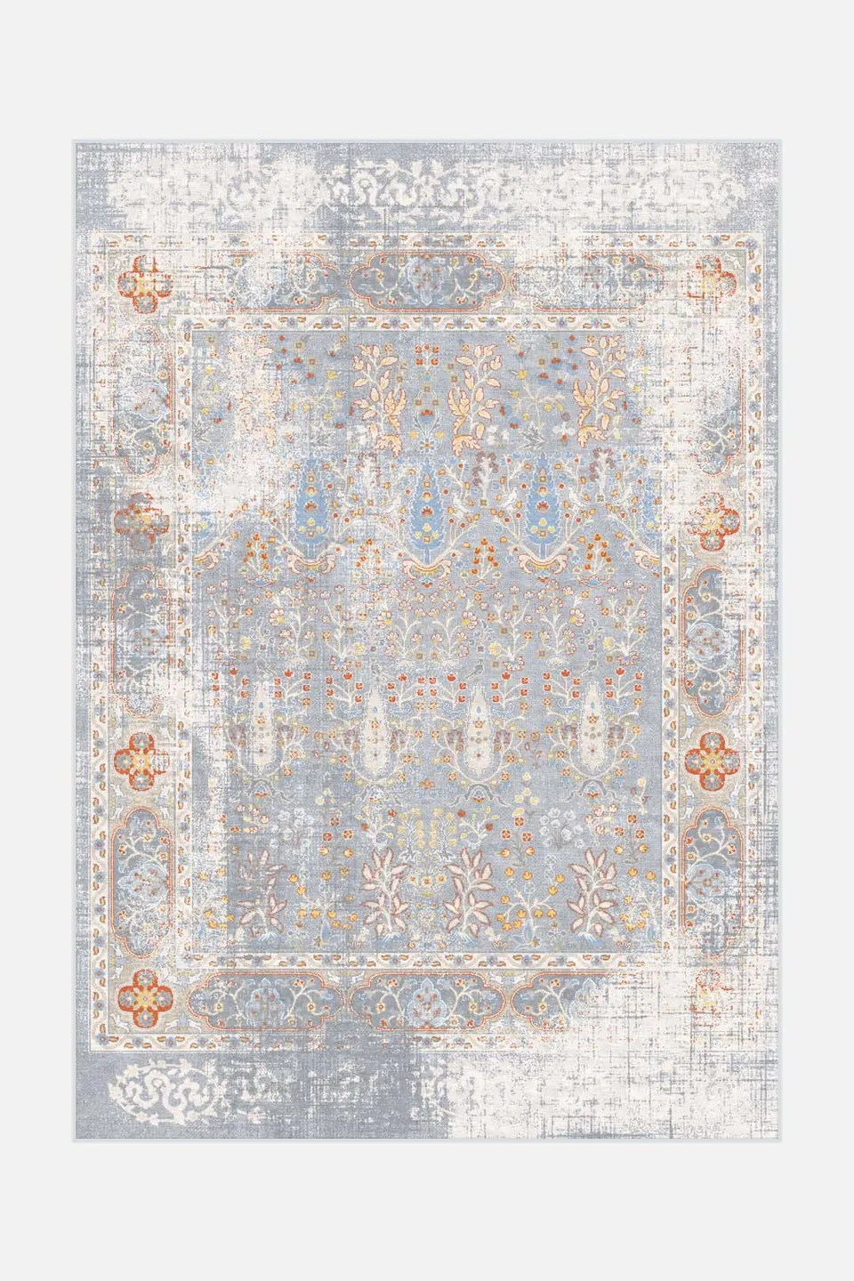 teppana-lena-ziest-teppich-waschbarer-indoor-teppich-floral-grau image 1