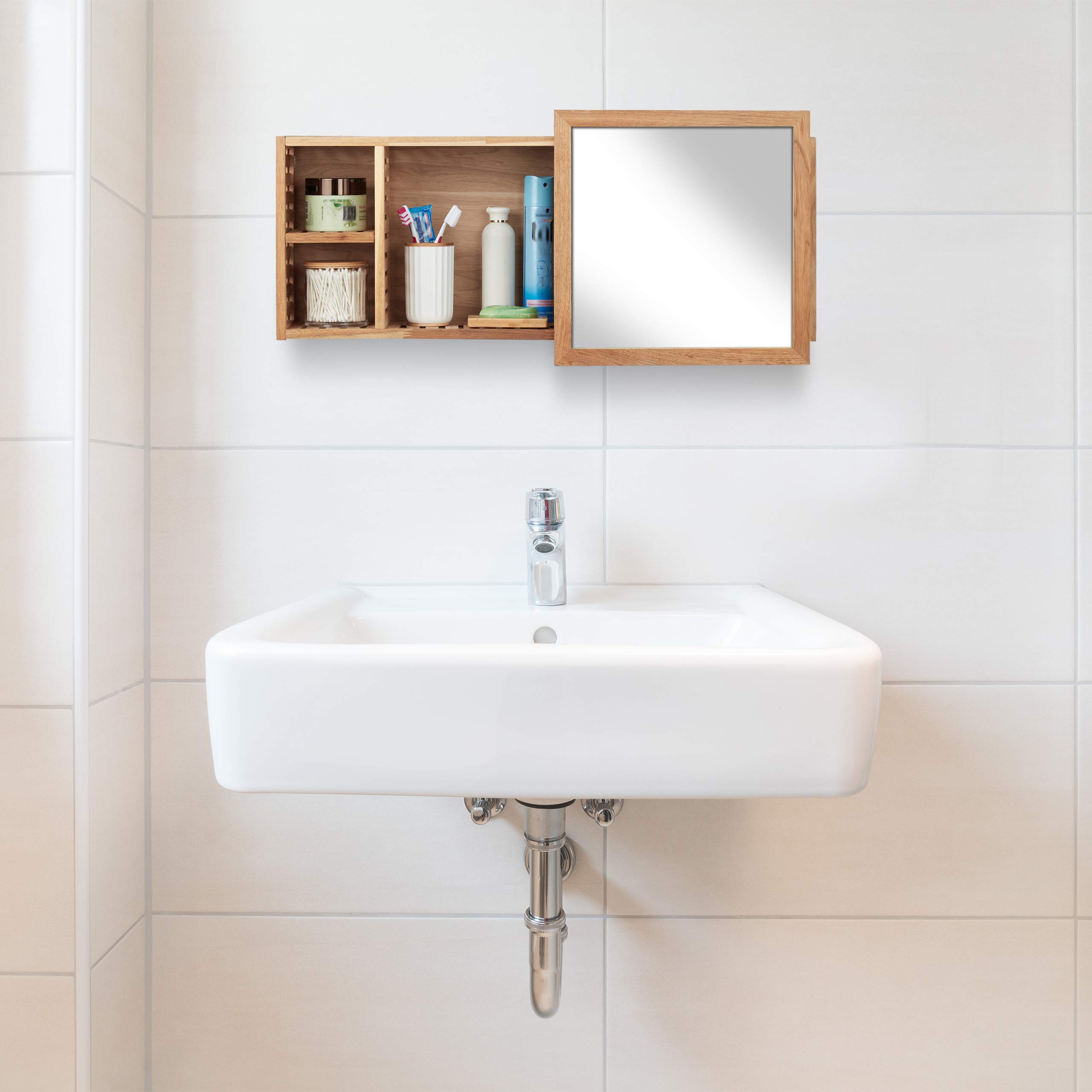 relaxdays-wandregal-mit-spiegel-walnuss-80-cm-toilettenpapierhalter image 2