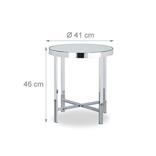 relaxdays-kaffeetisch-glas-milchglas-46x41x41-cm-silber-beistelltisch-chrom-stah image 8